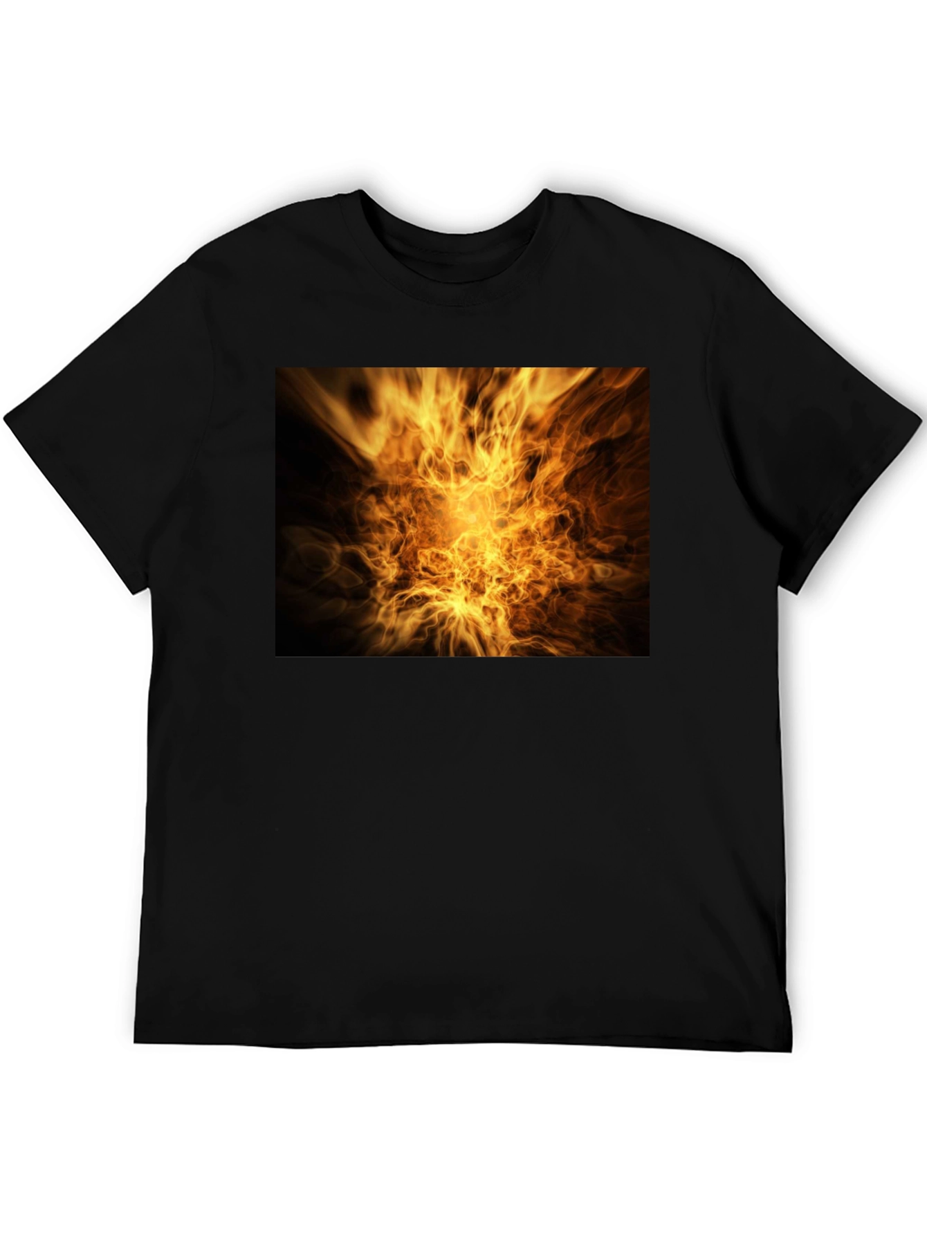 Black Fiery Vortex Graphic Tee - Bold Black T-Shirt view 5