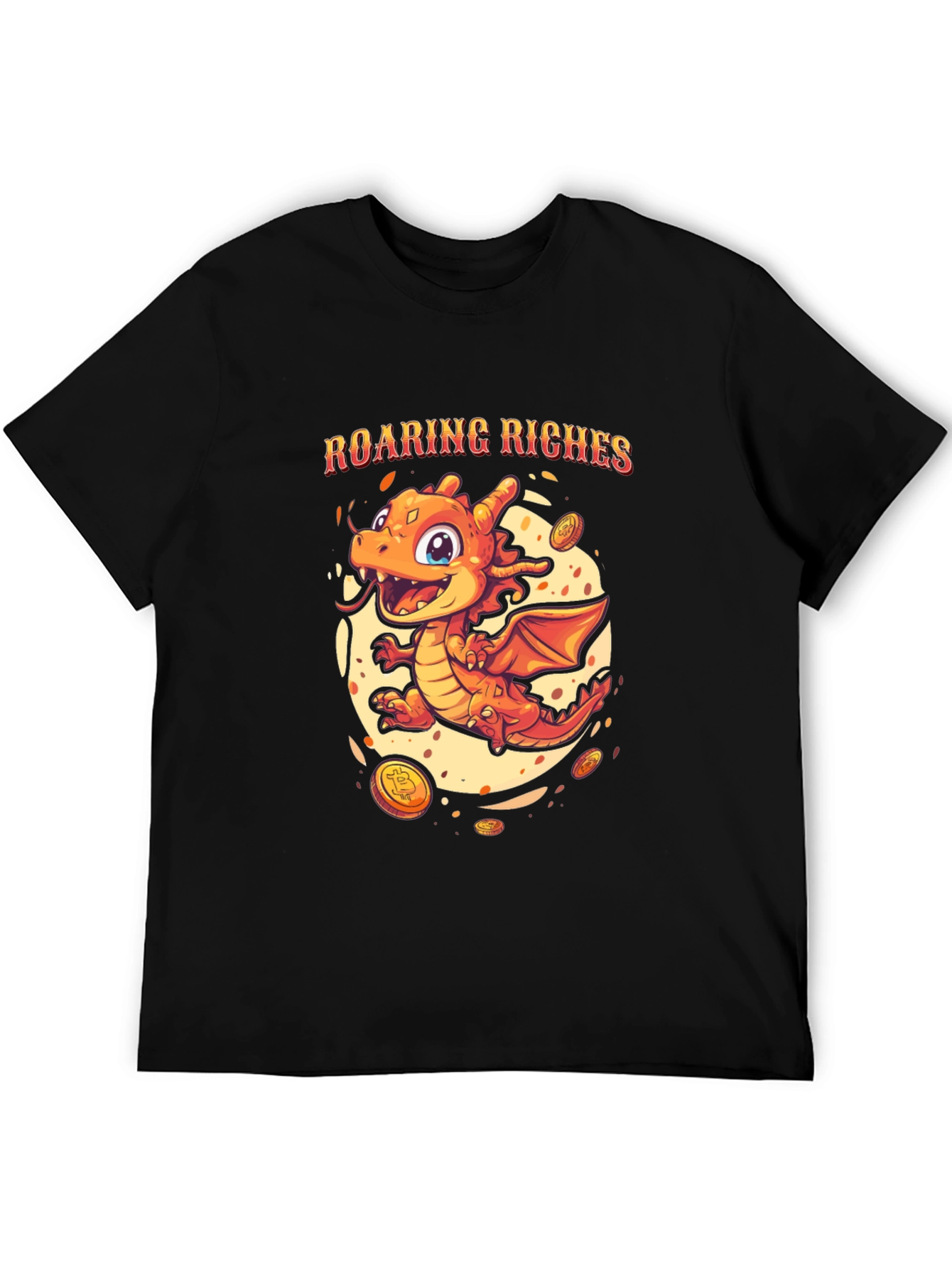 Black Roaring Riches Dragon Graphic T-Shirt view 5