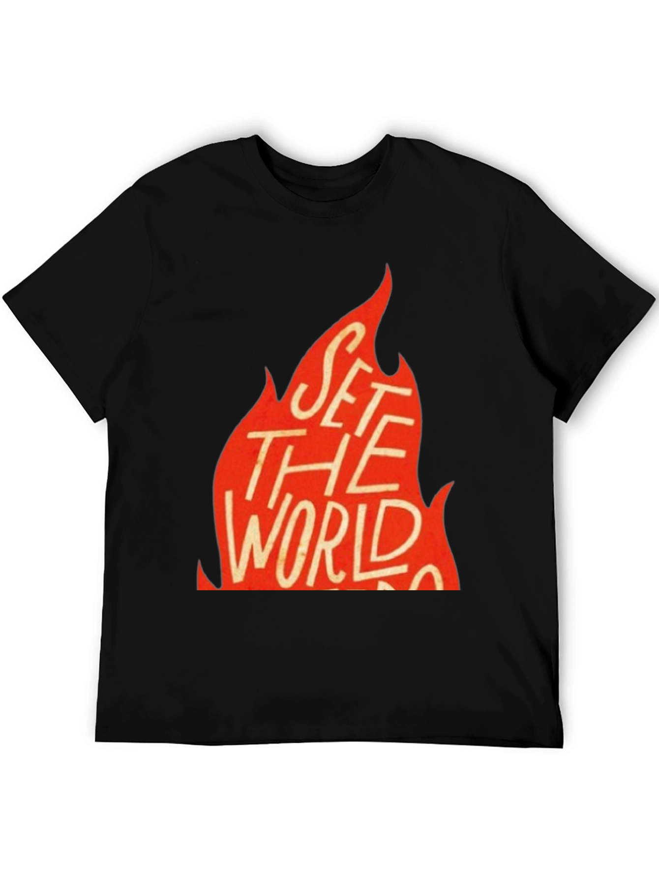 Black Set the World on Fire Graphic Tee - Black view 5