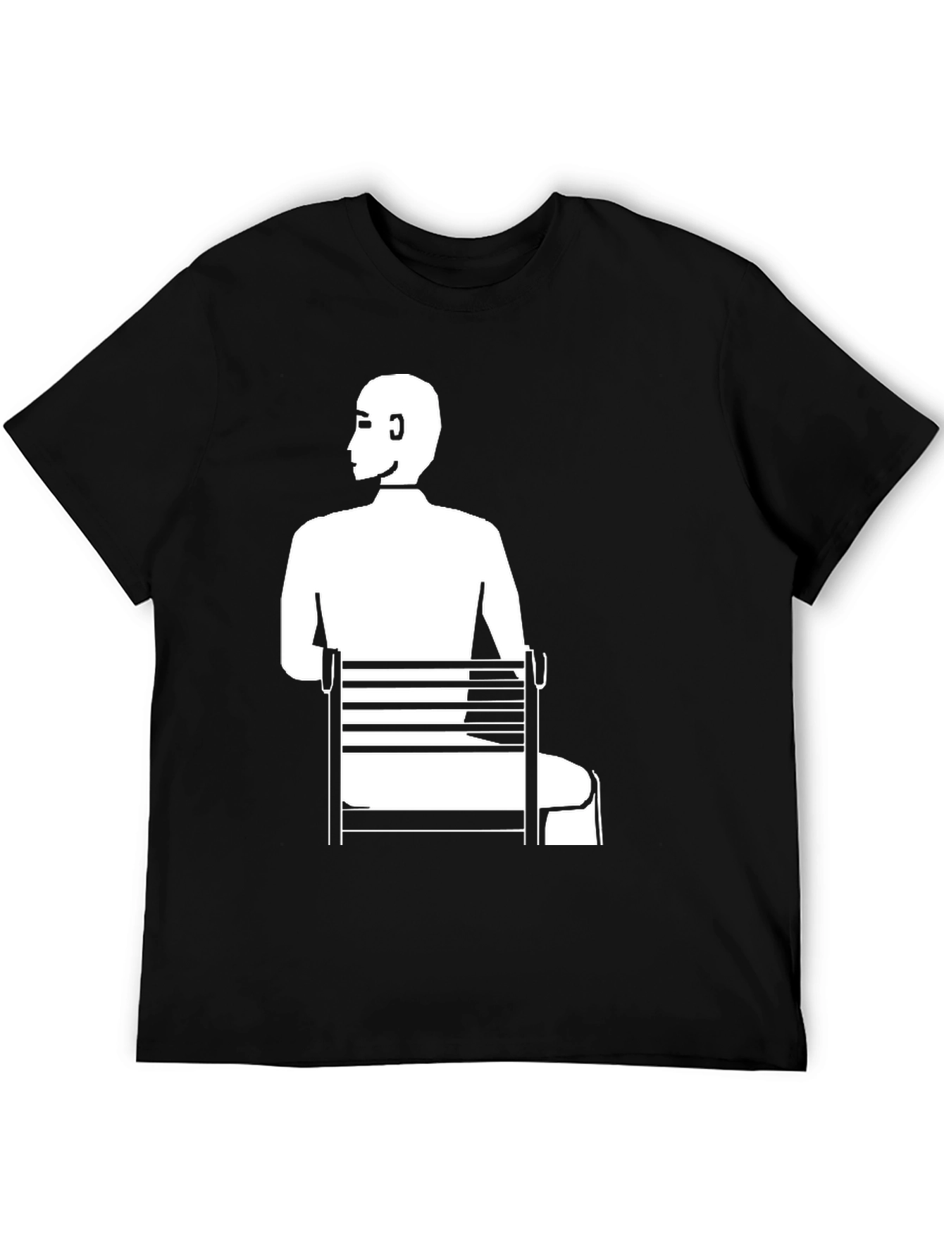 Black Man Sitting T-Shirt - Unique Graphic Tee view 5