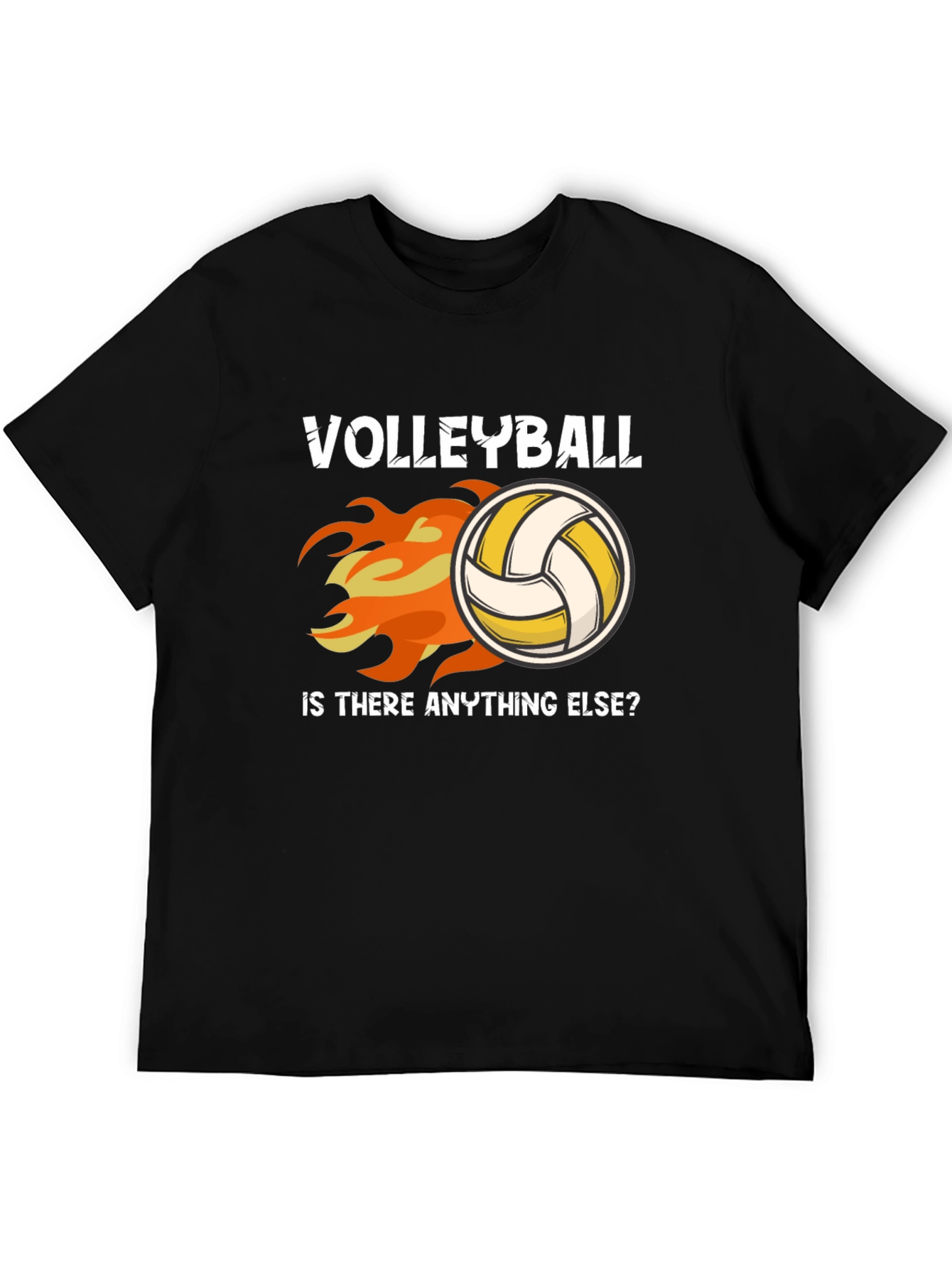 Black Volleyball Flames Graphic T-Shirt view 5