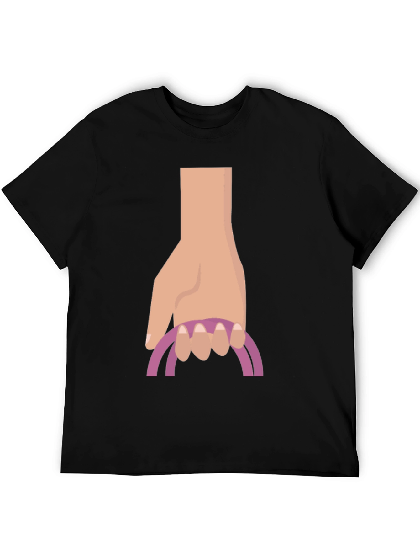 Black Hand Drawn Graphic Tee - Unique Novelty Design view 5