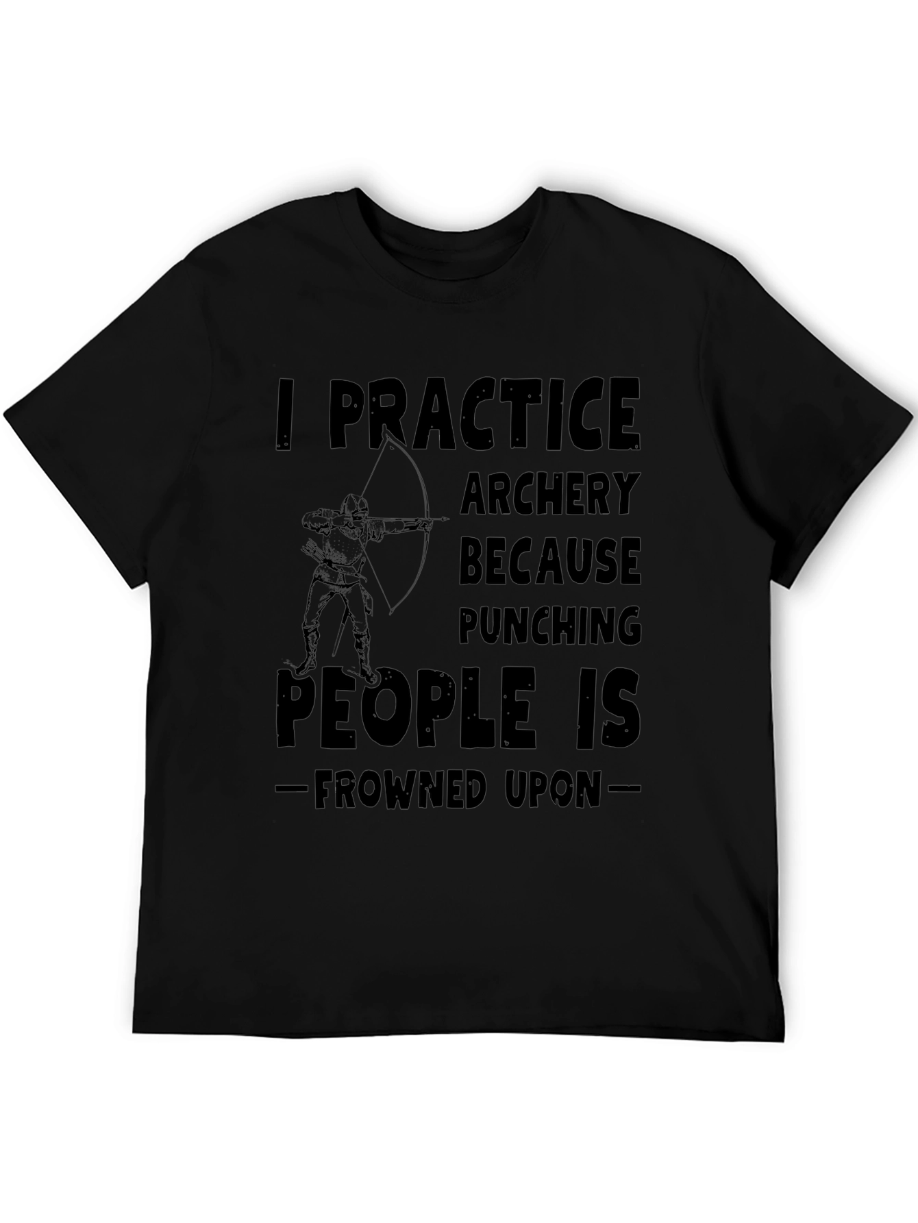 Black Archery Practice Tee - Punching Frowned Upon view 5