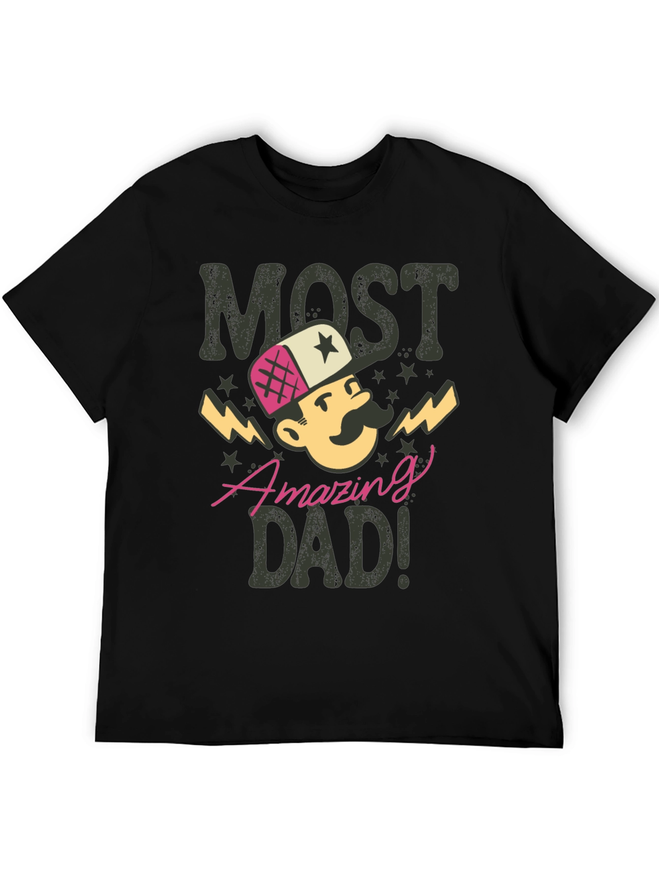 Black Most Amazing Dad T-Shirt - Novelty Gift for Father's Day! view 5