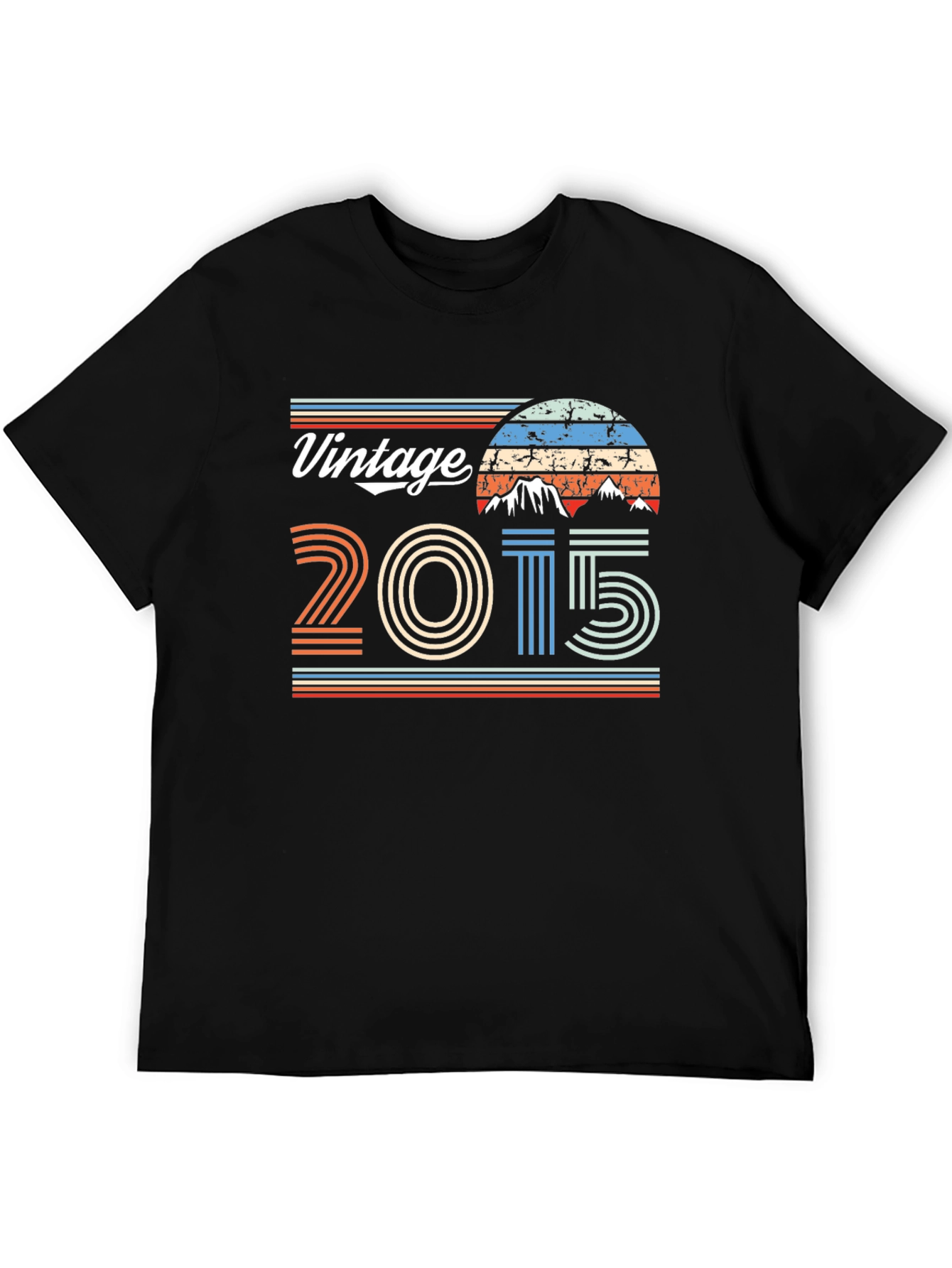 Black Vintage 2015 T-Shirt Retro Style view 5