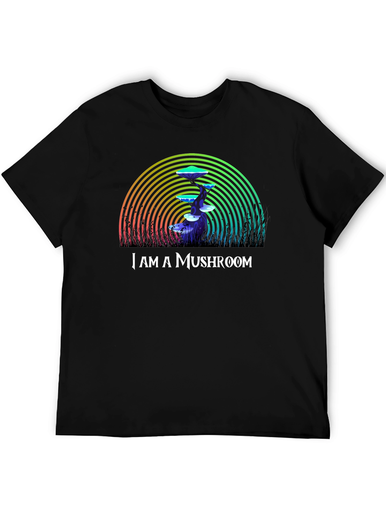 Black I am A Mushroom Graphic T-Shirt view 5