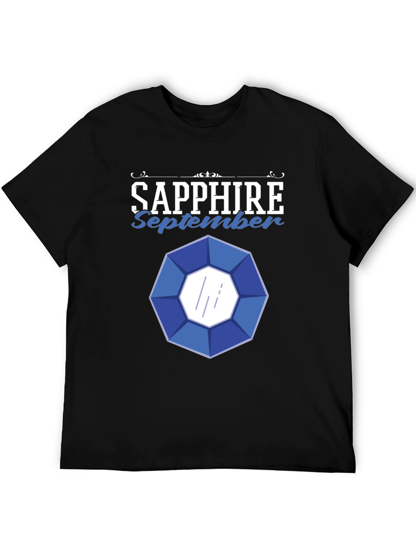 Black Sapphire September Gemstone Graphic T-Shirt view 5