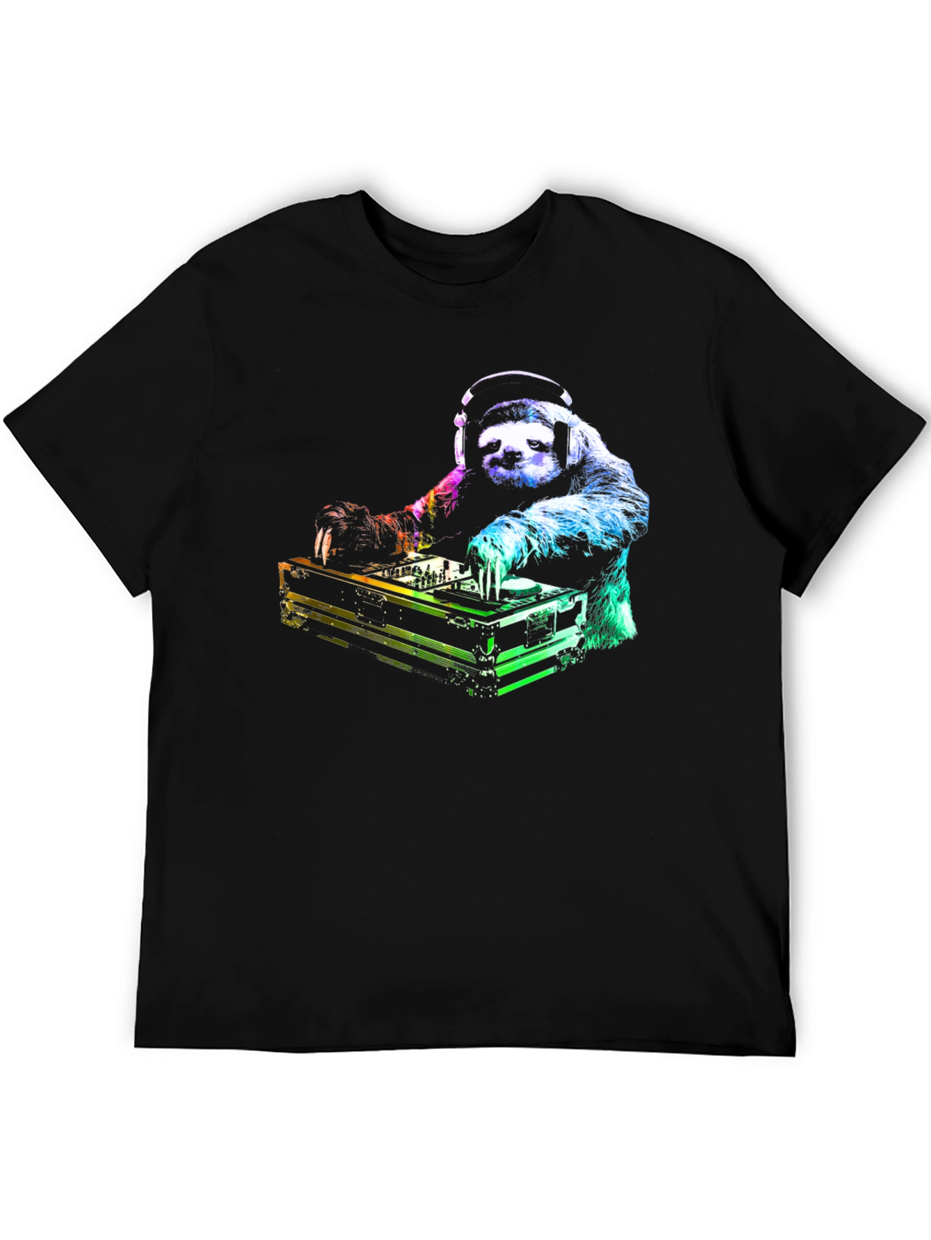 Black DJ Sloth Graphic Tee - Black view 5
