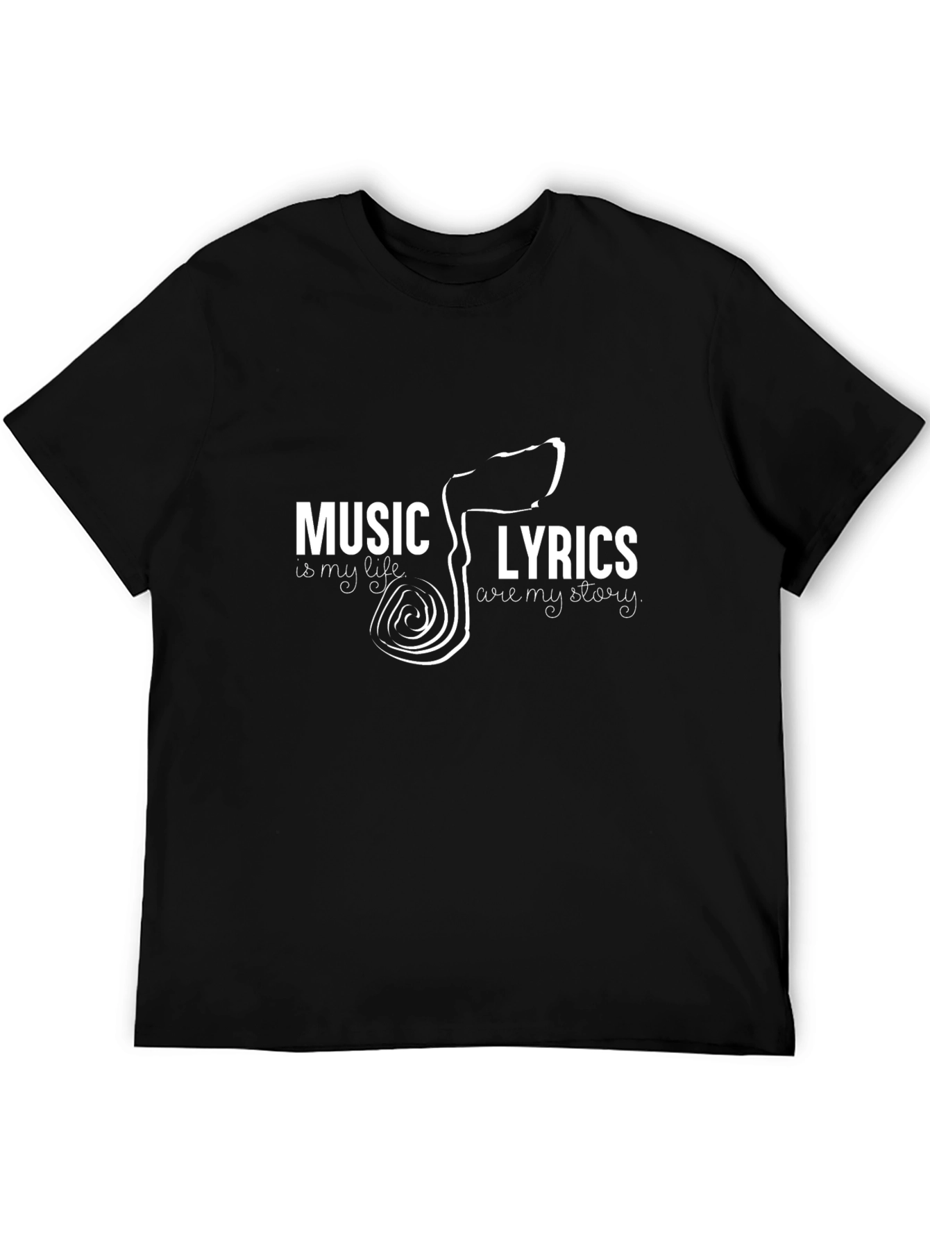 Black Music Lyrics T-Shirt -  Musician's Tee view 5