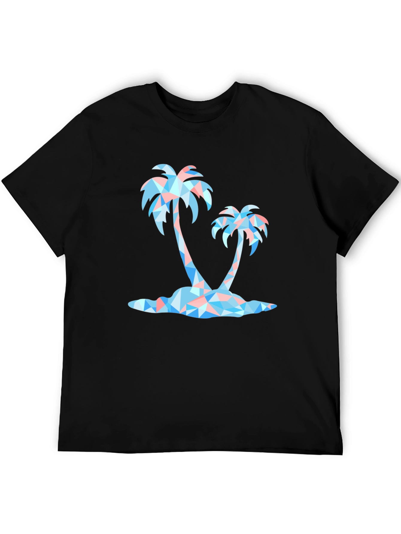 Black Geometric Palm Tree Black Graphic Tee view 5