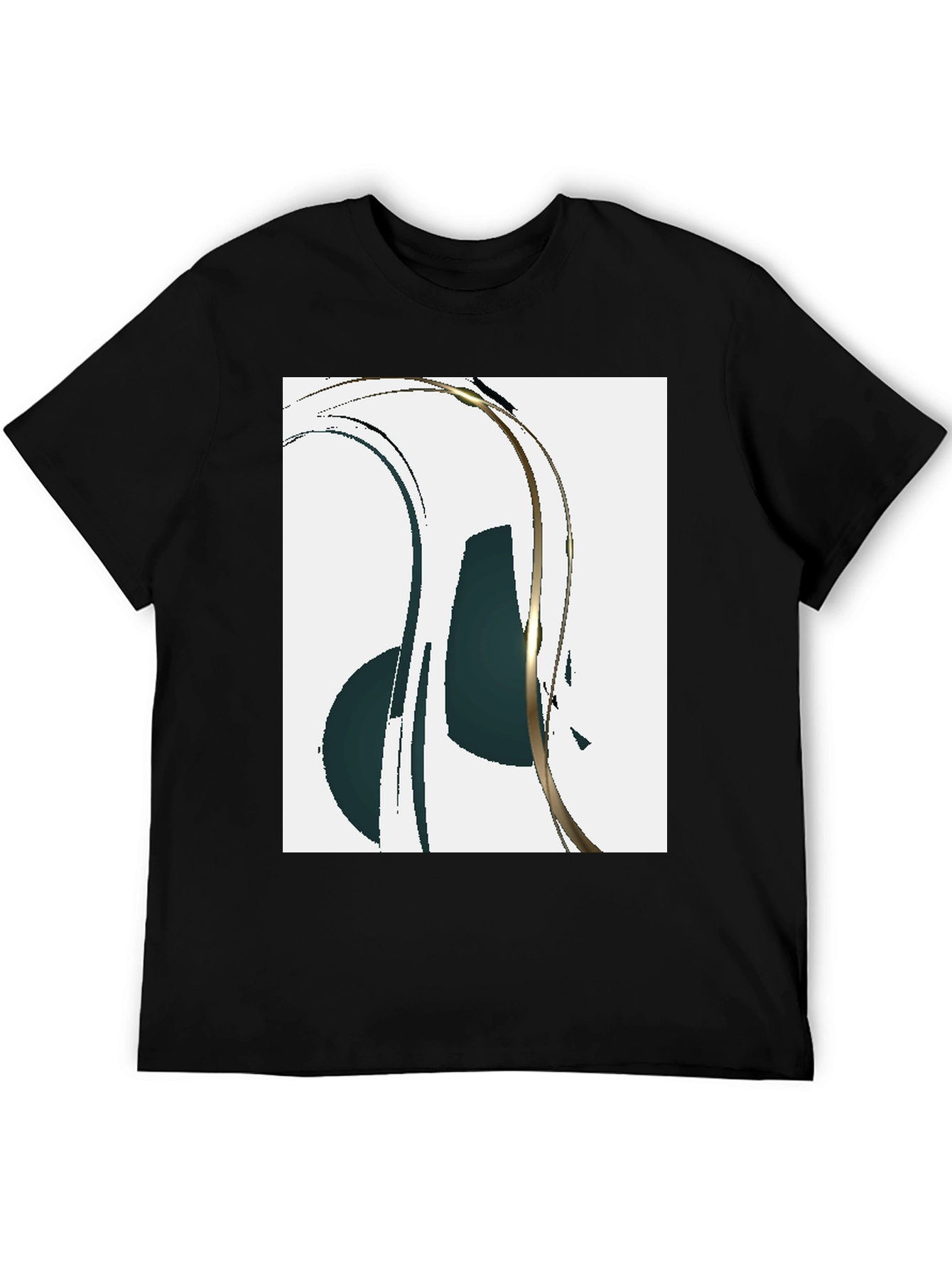 Black Abstract Art Black T-Shirt view 5