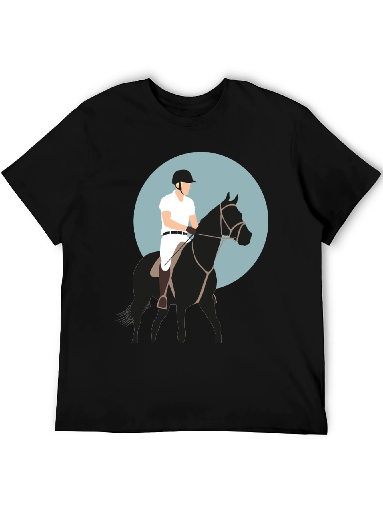 Black Equestrian Rider Graphic Tee - Black T-Shirt view 5