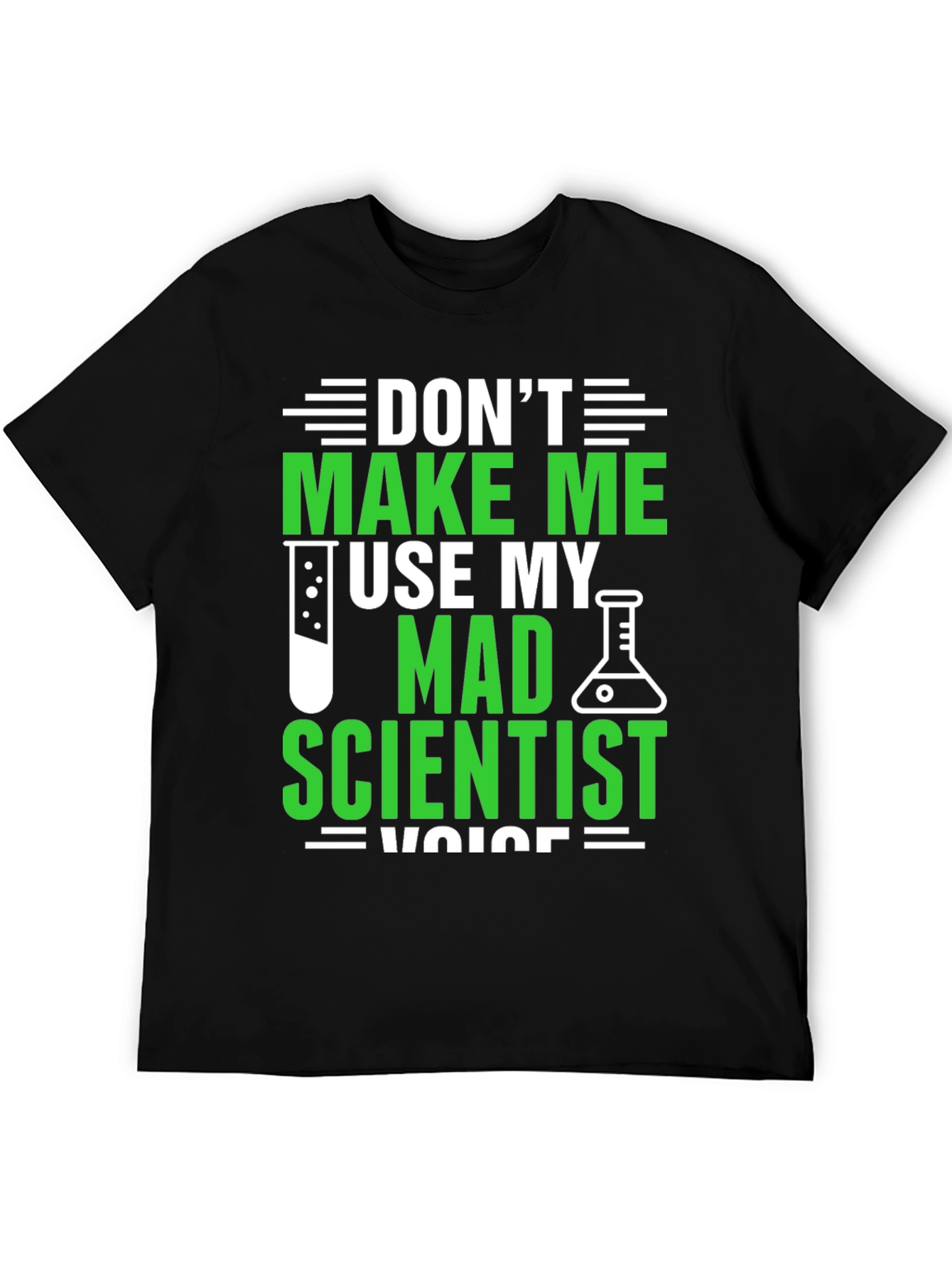 Black Mad Scientist Voice T-Shirt - Funny Science Tee view 5