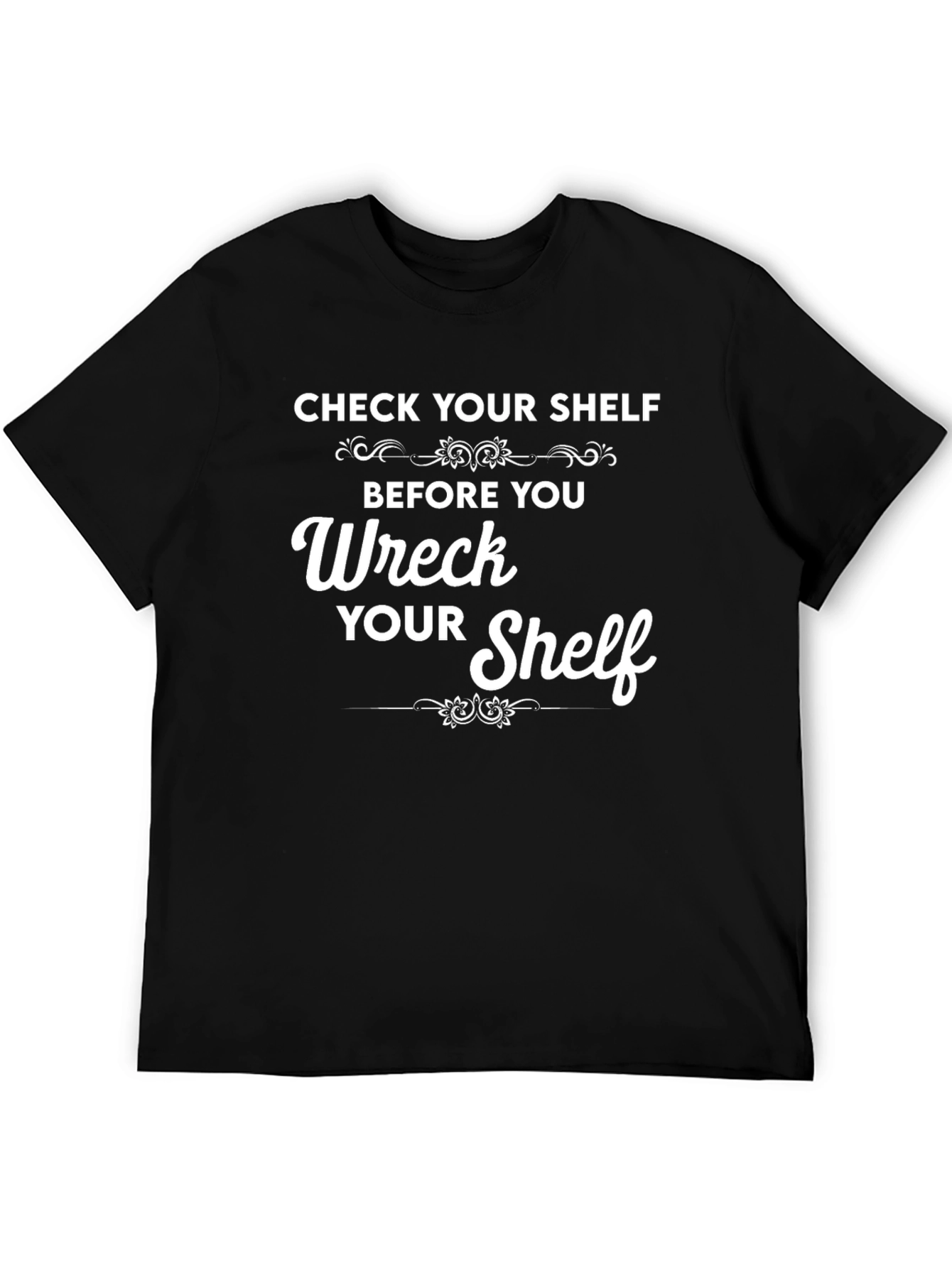 Black Check Your Shelf T-Shirt view 5