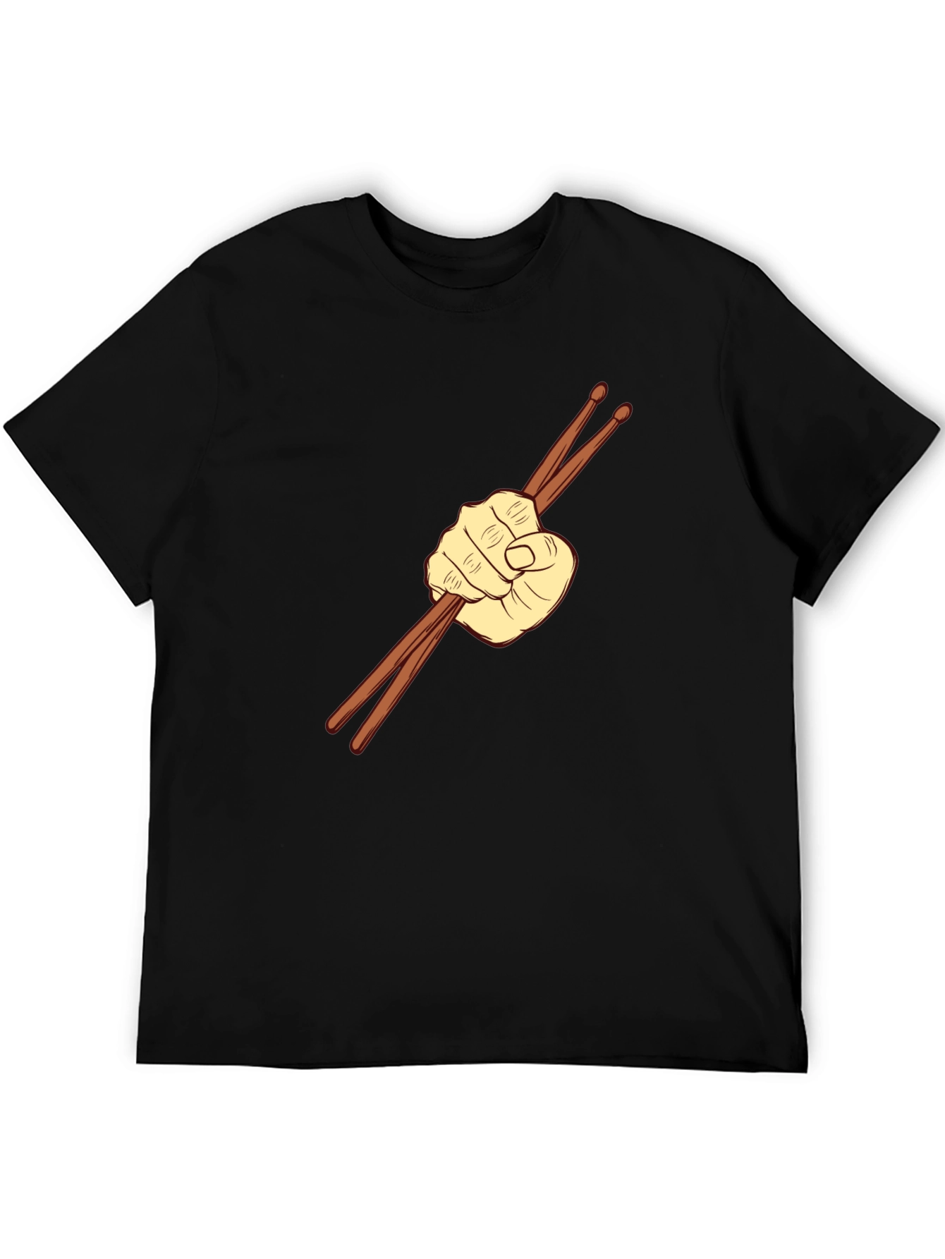 Black Drummer's Fist Graphic Tee - Black Cotton Comfort view 5