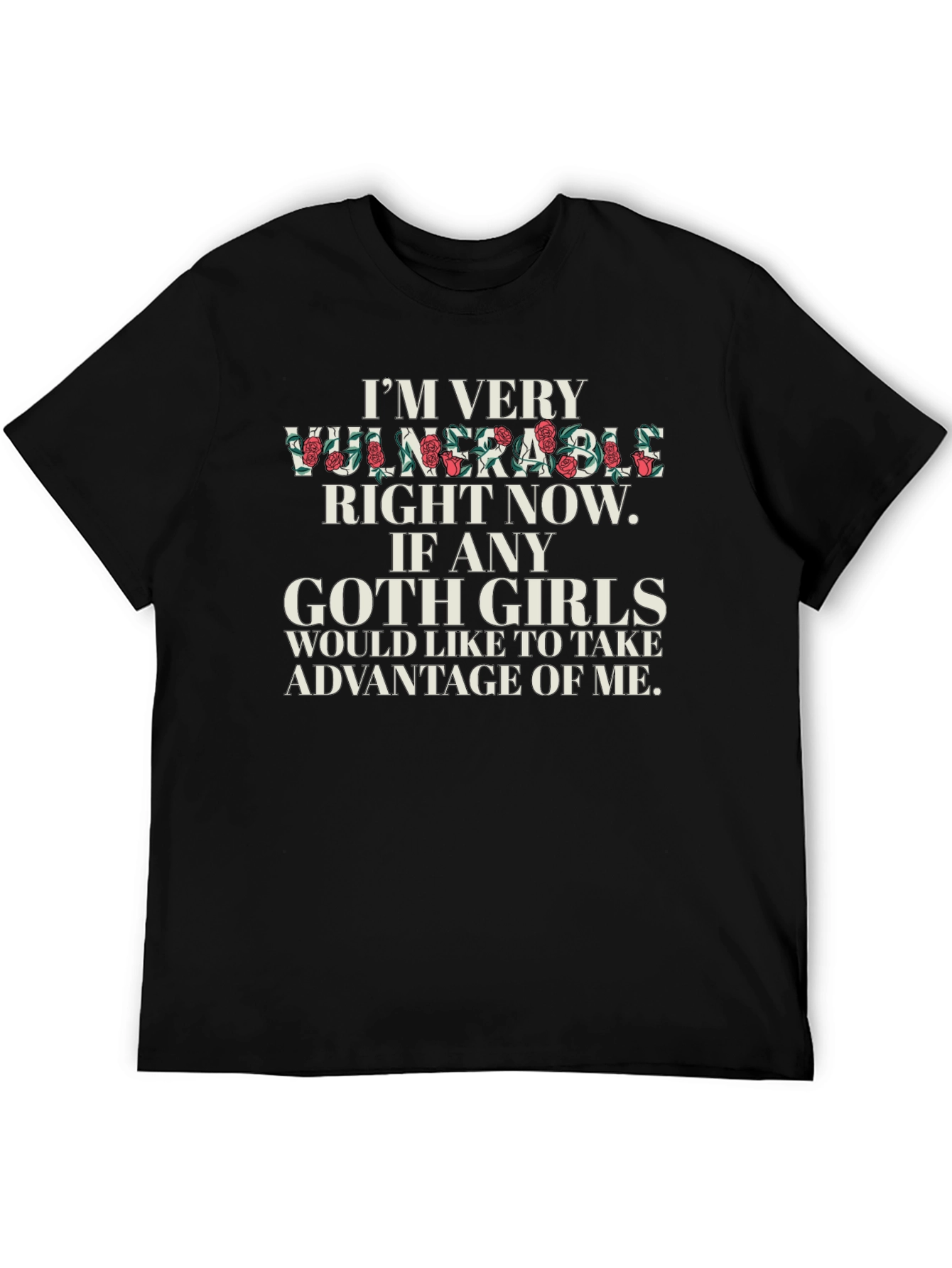 Black Vulnerable Goth Girls Graphic Tee - Black view 5