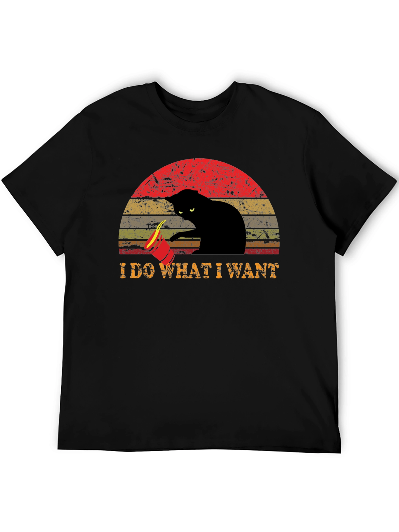 Black I Do What I Want Cat T-Shirt view 5