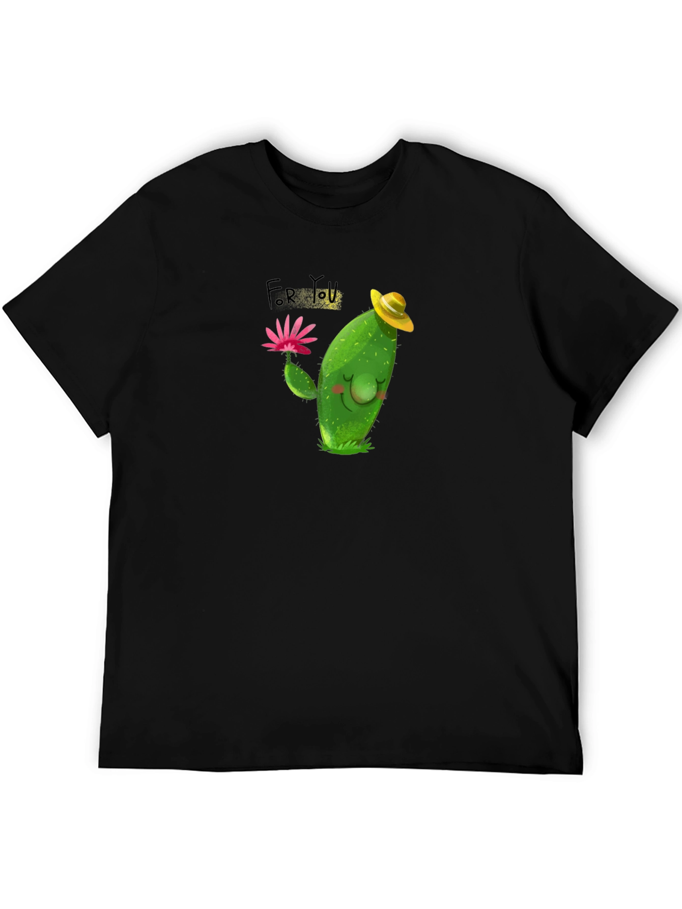 Black Cute Cactus T-Shirt - For You Gift view 5