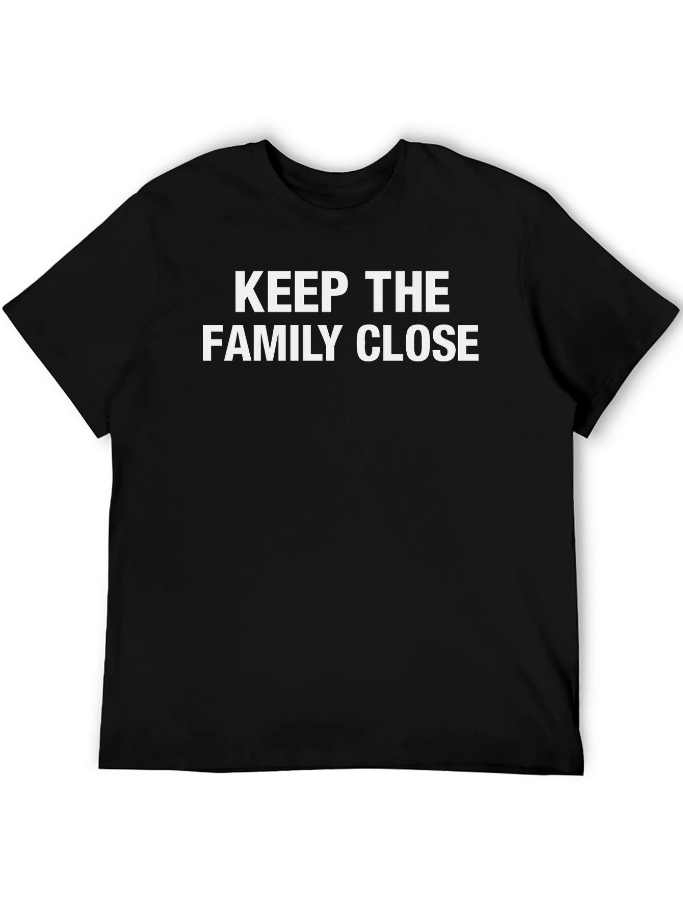 Black Keep the Family Close Black Graphic T-Shirt view 5
