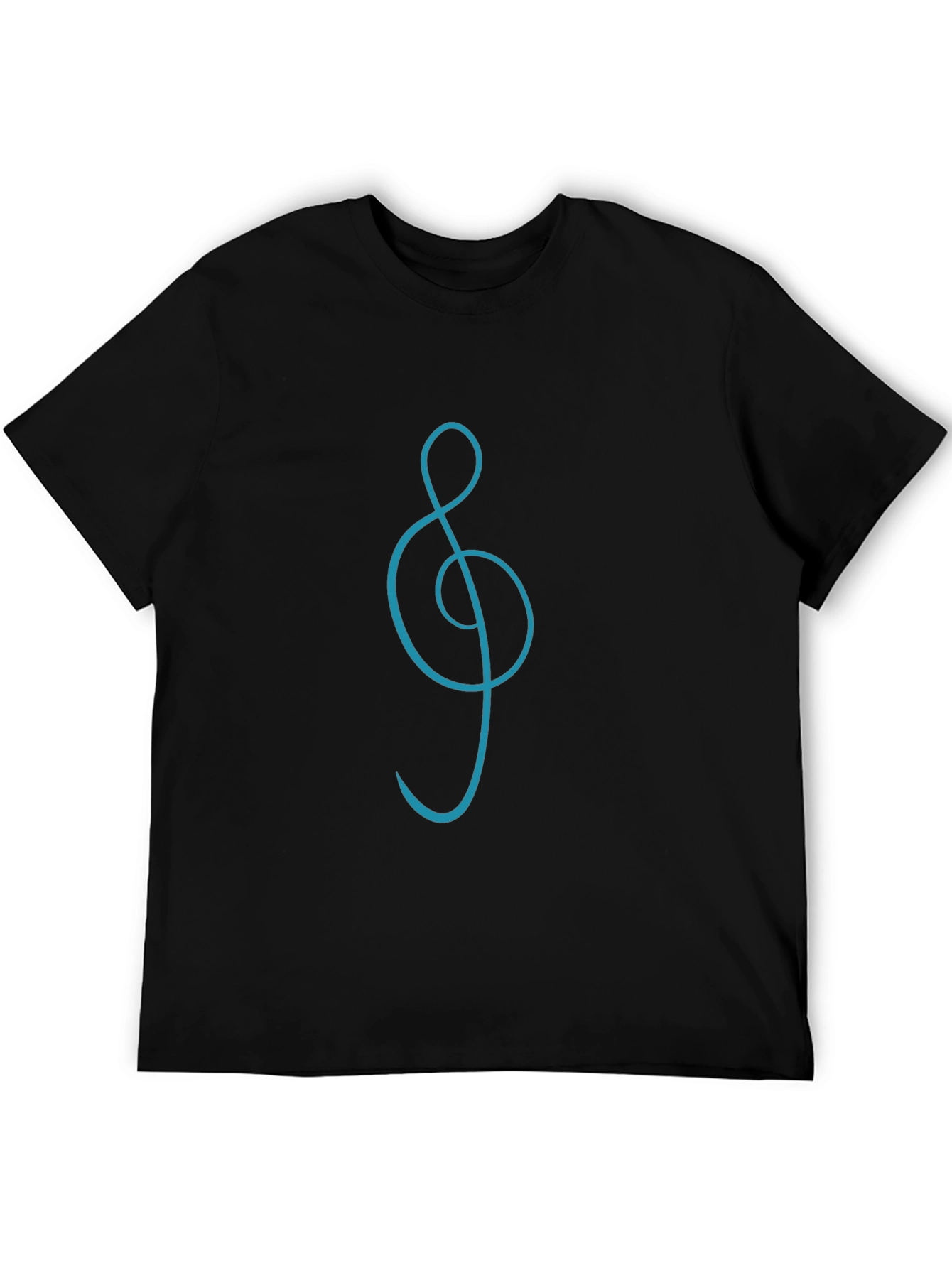 Black Musical Clef Graphic Tee - Stylish Black T-Shirt view 5
