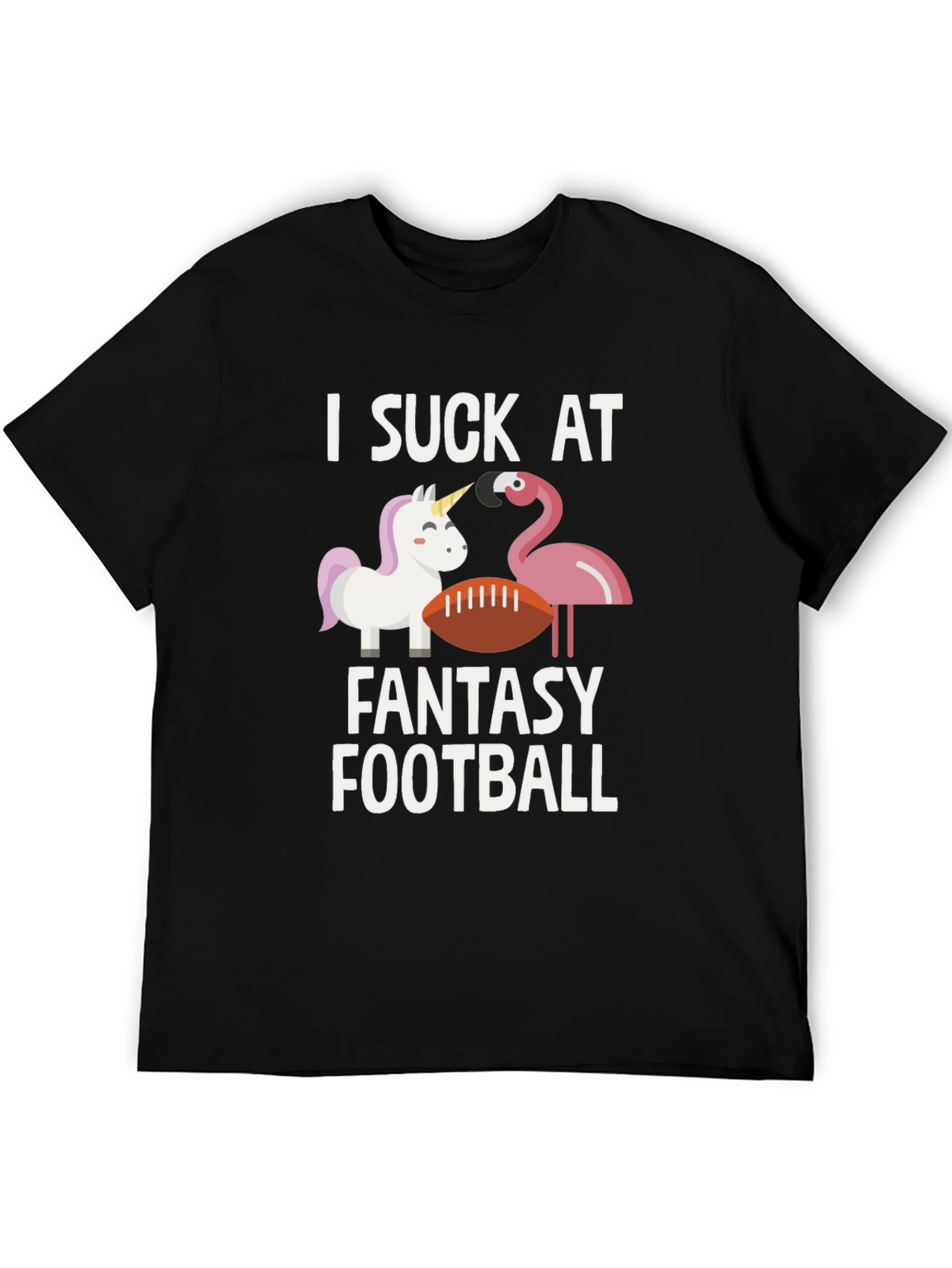 Black I Suck at Fantasy Football T-Shirt view 5