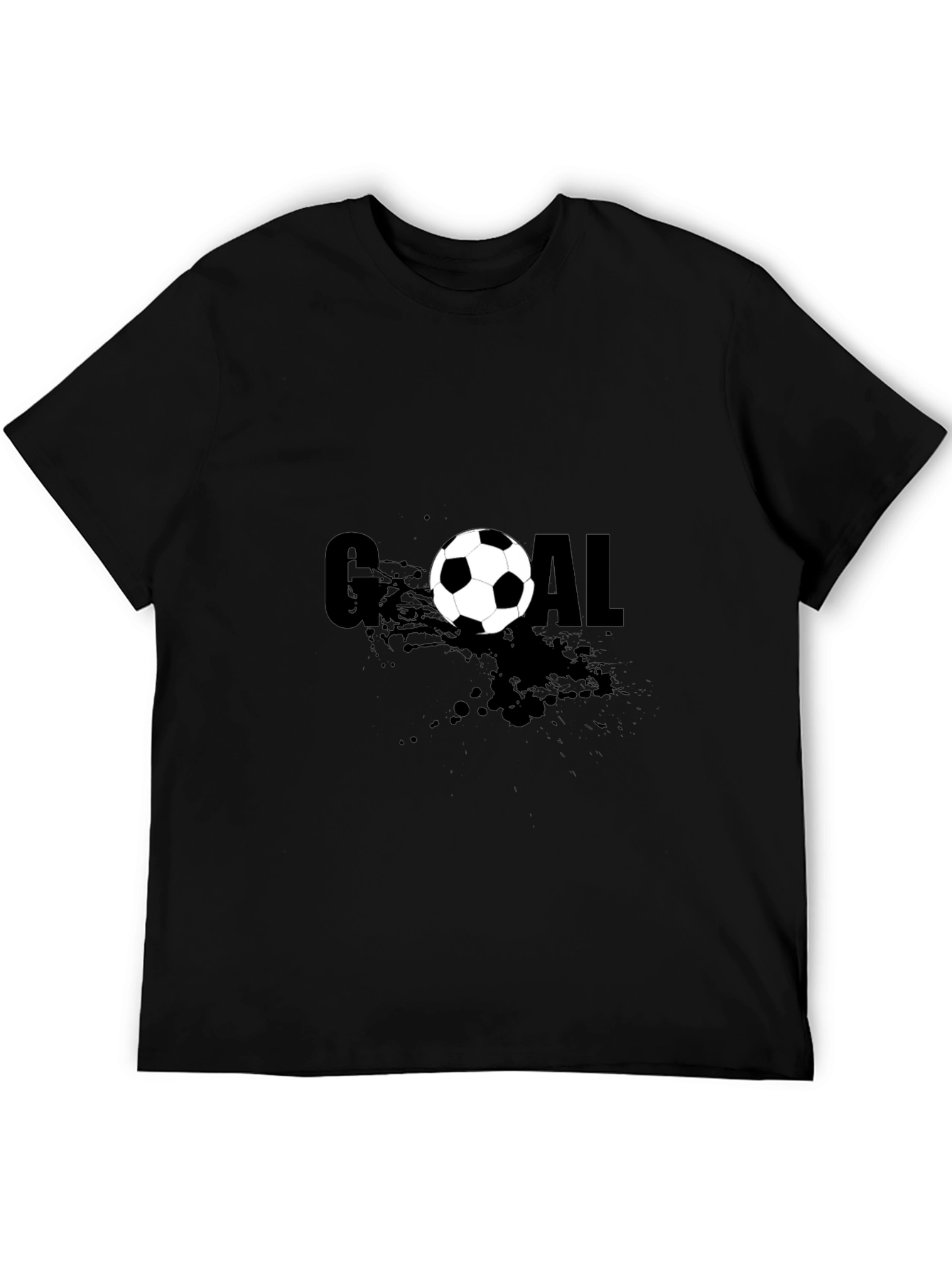 Black Goal T-Shirt Soccer Ball Design view 5