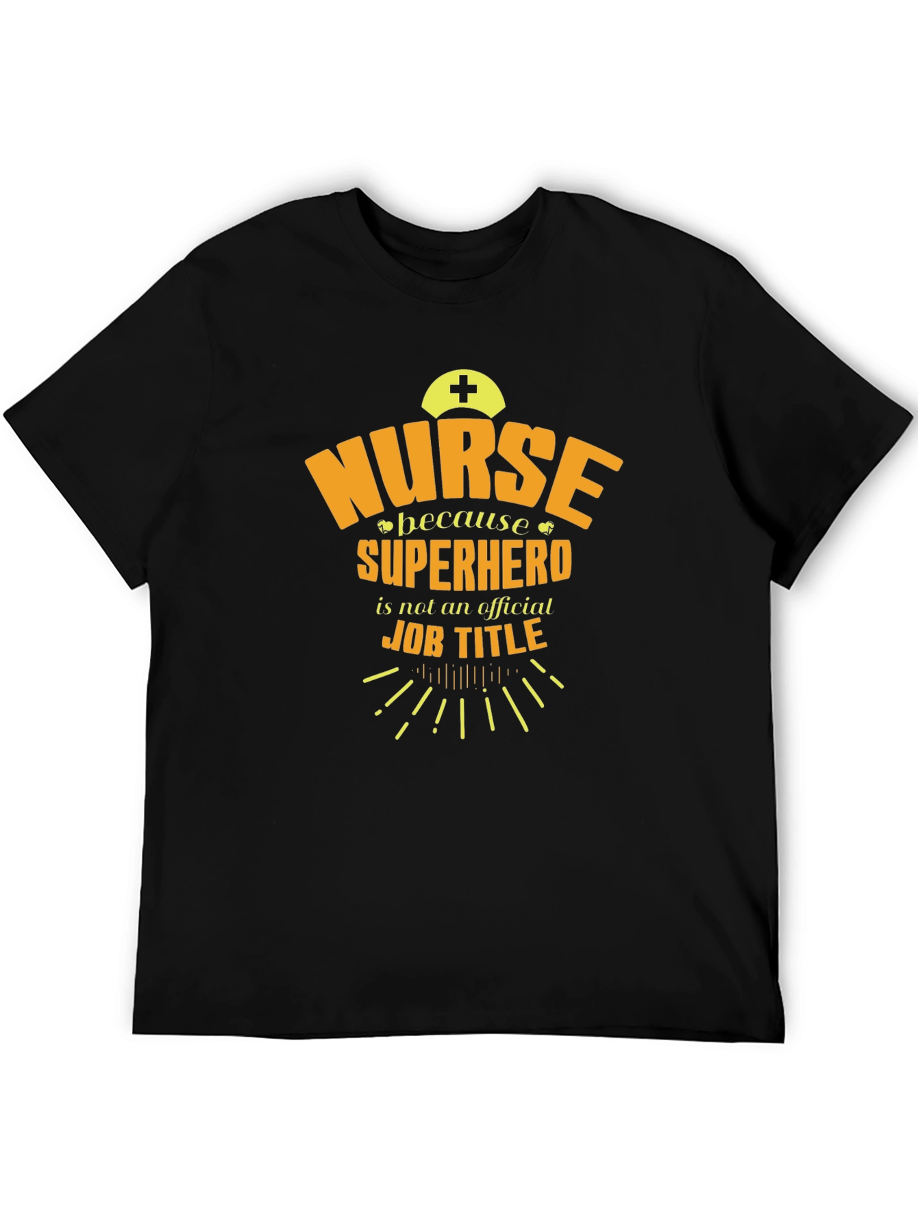 Black Nurse Superhero Job Title T-Shirt view 5