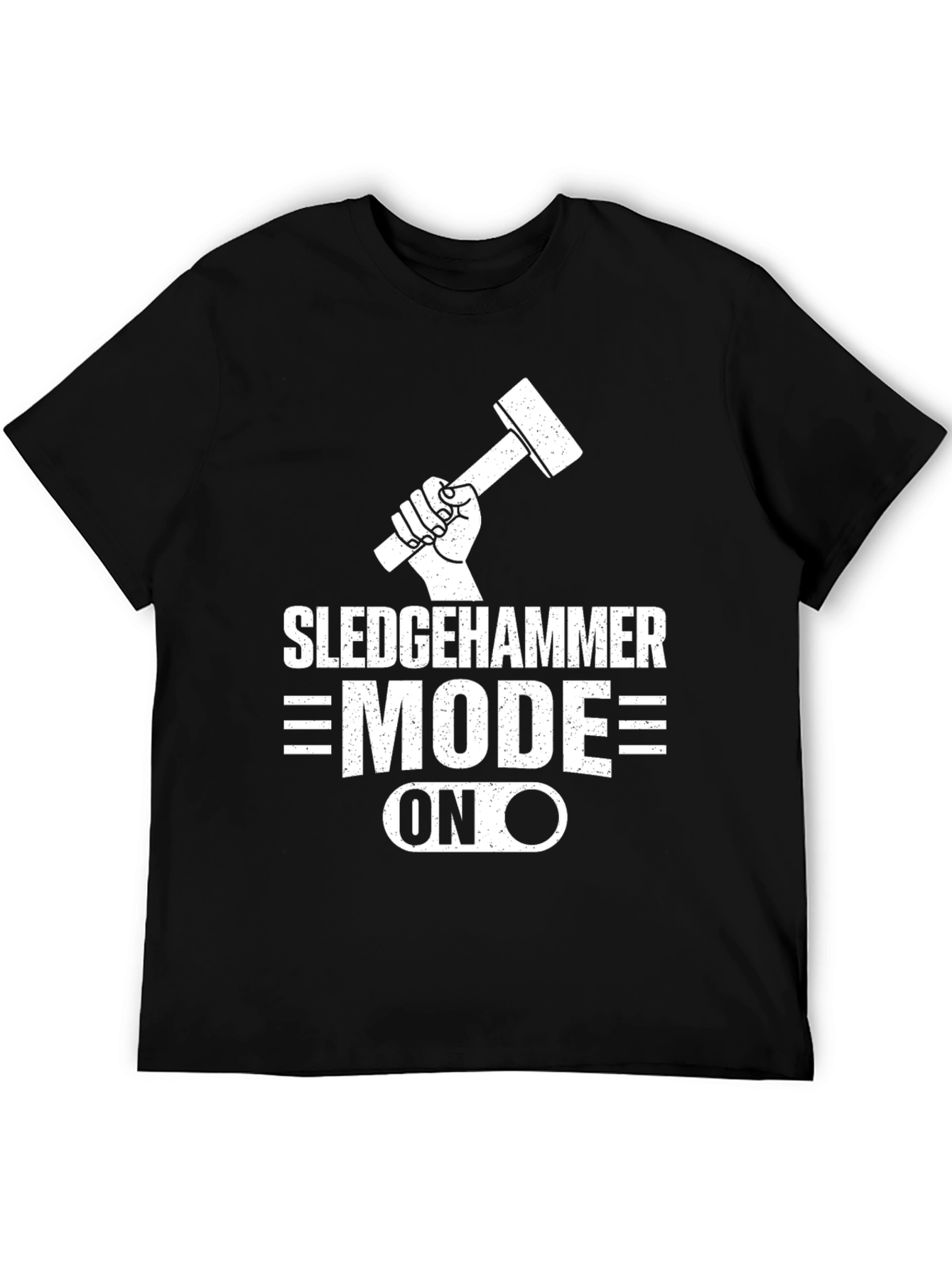 Black Sledgehammer Mode ON Black T-Shirt view 5