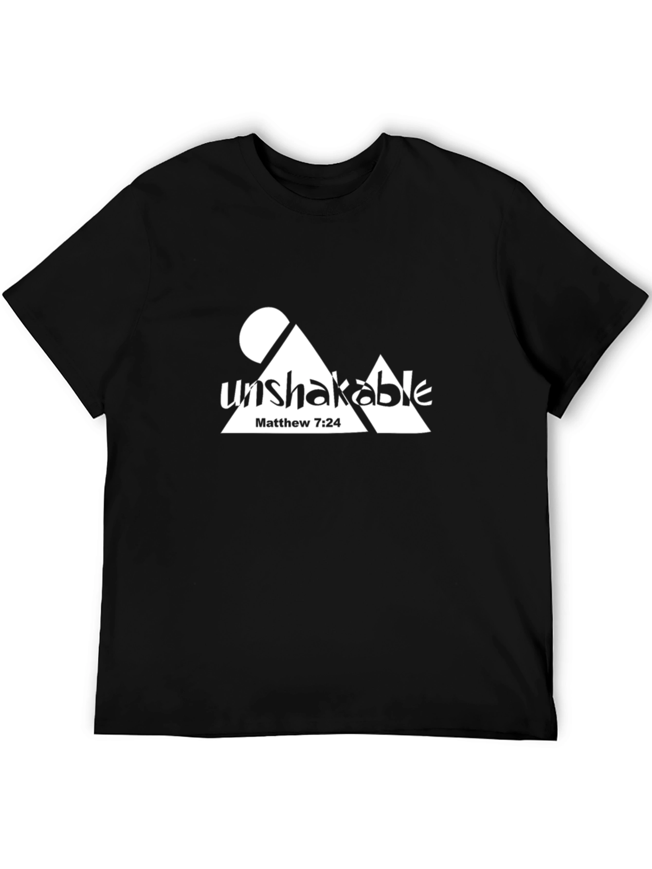 Black Unshakable Tee - Matthew 7:24 Graphic T-Shirt view 5