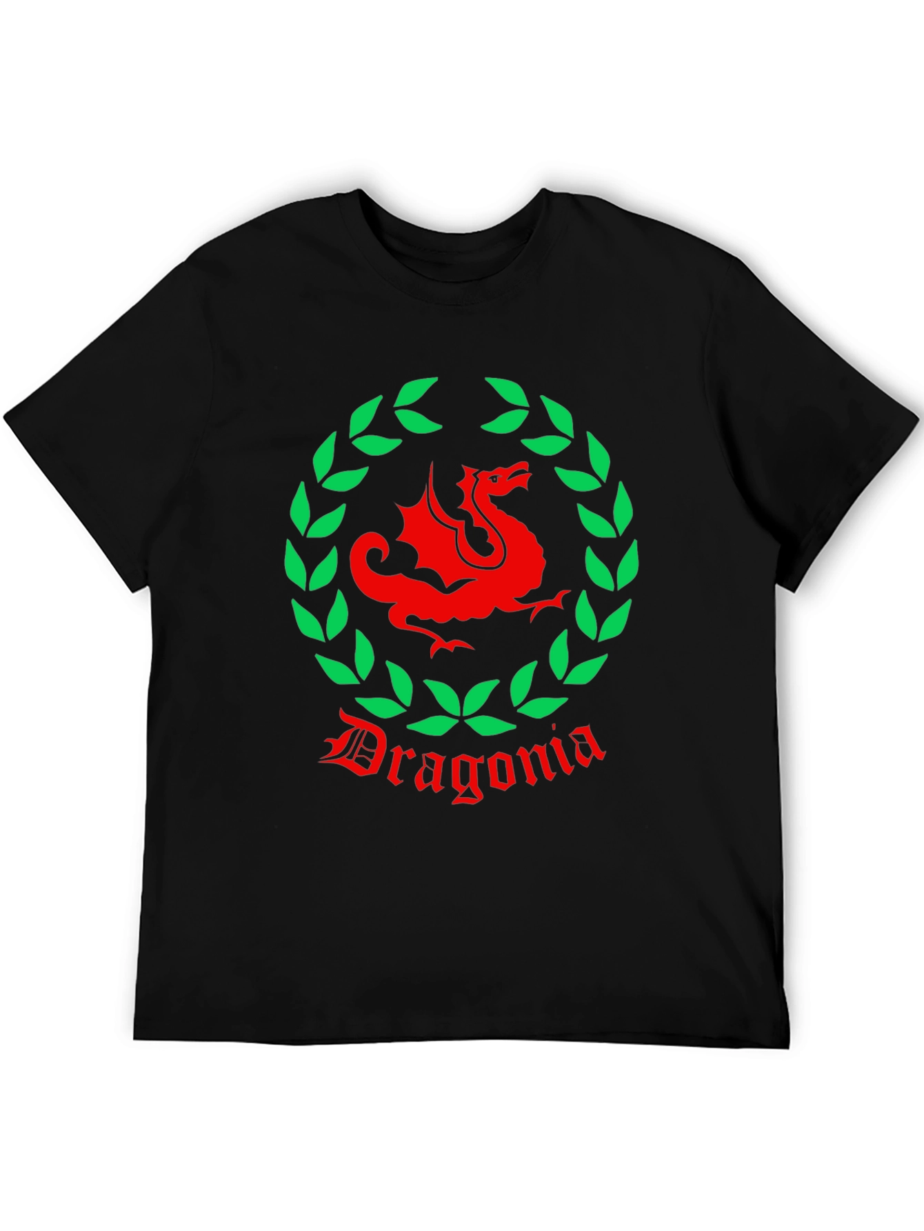 Black Dragonia T-Shirt - Dragon & Laurel Design view 5