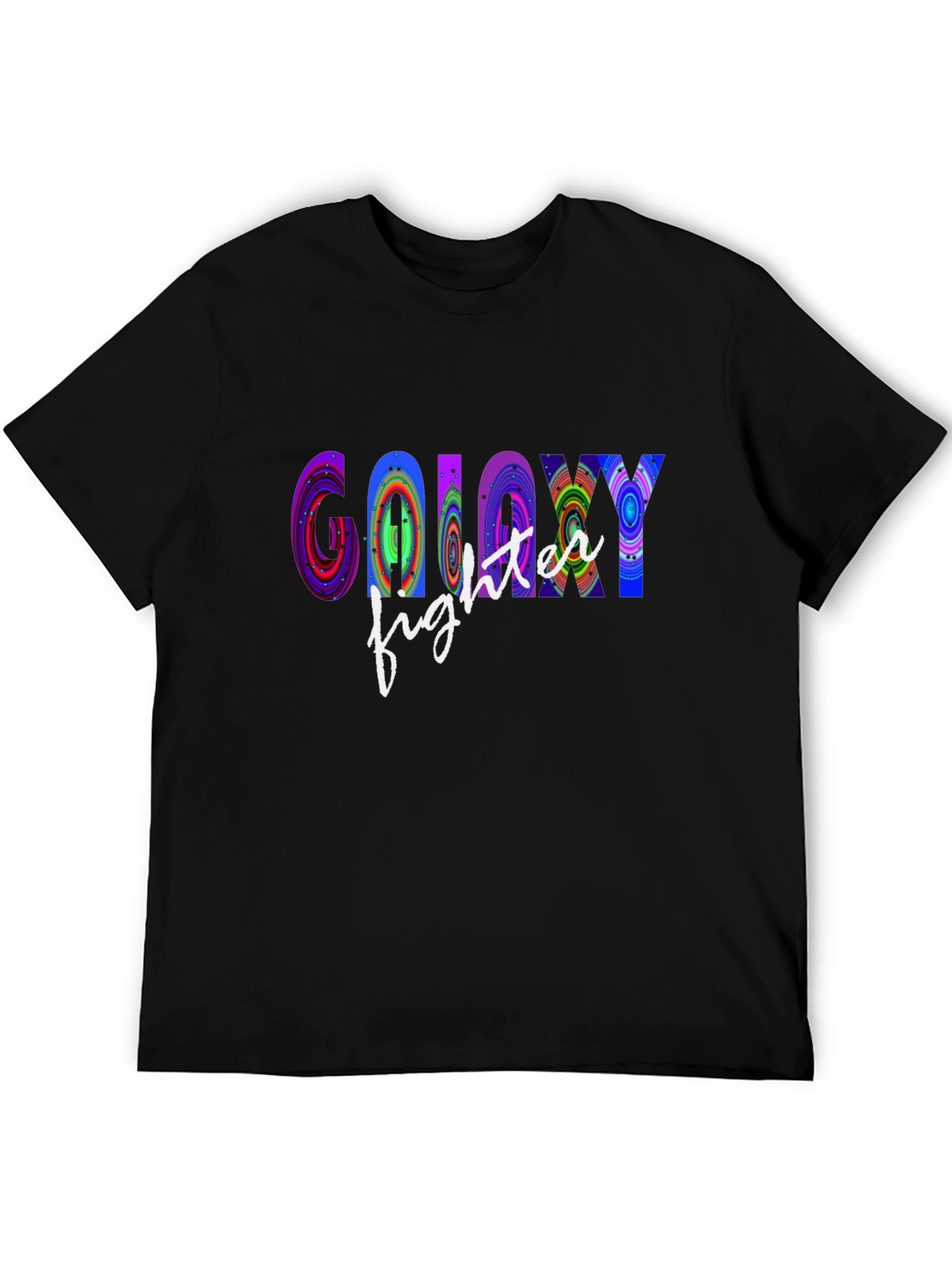 Black Galaxy Fighter Graphic T-Shirt - Cool Novelty Tee view 5