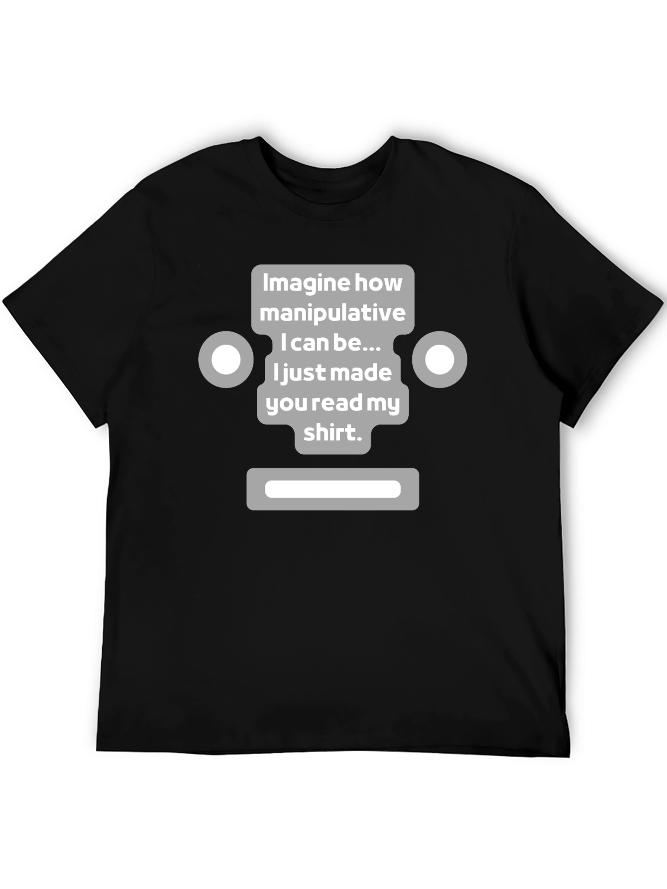 Black Manipulative Robot T-Shirt - Funny Graphic Tee view 5
