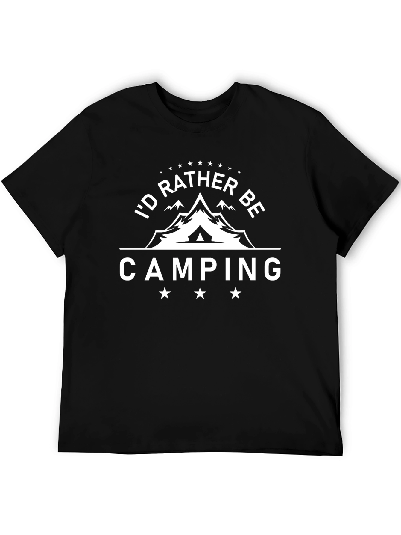 Black Camping Graphic Tee - I'd Rather Be Camping view 5