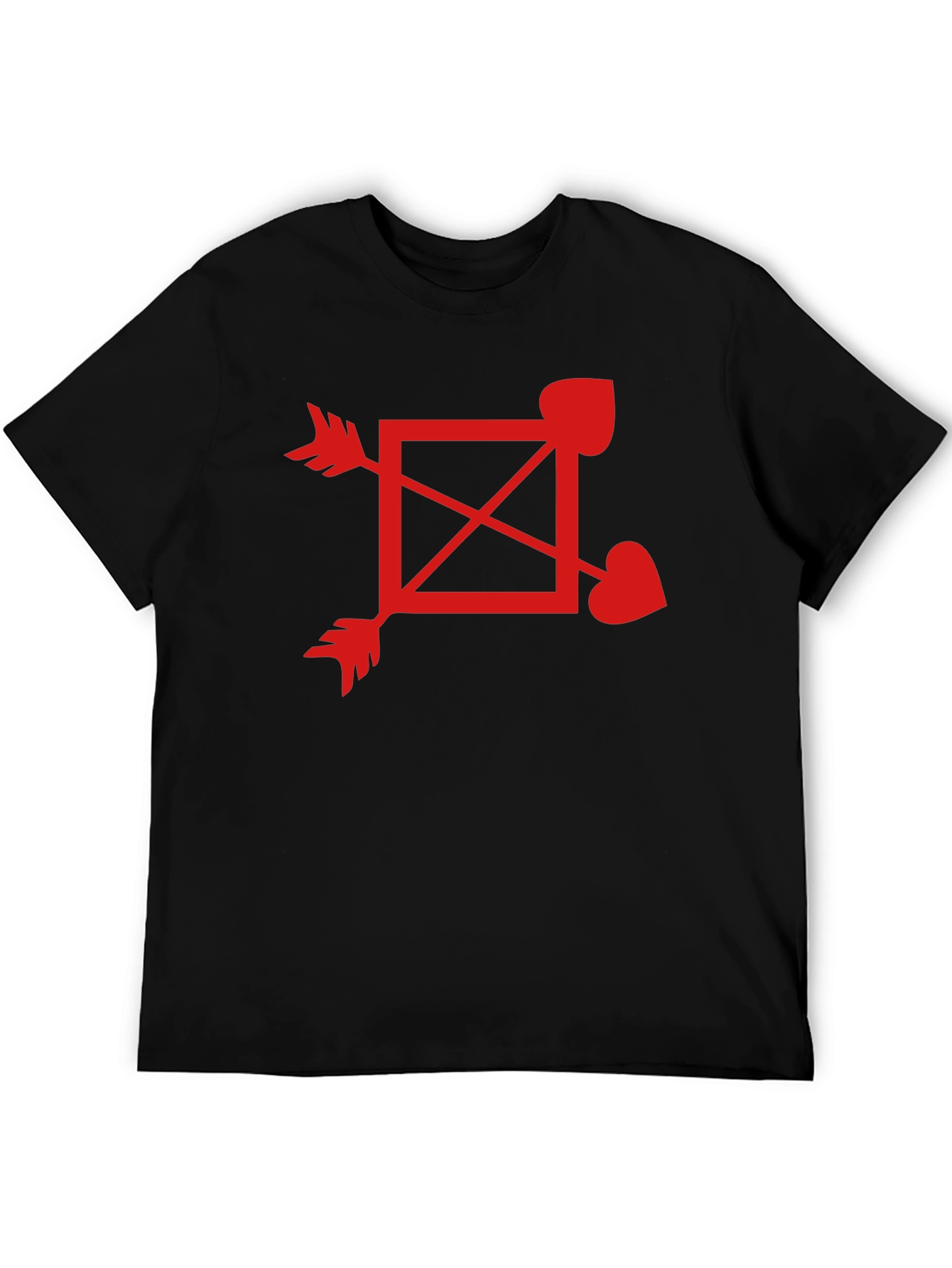 Black Heart Arrow Square Black T-Shirt view 5
