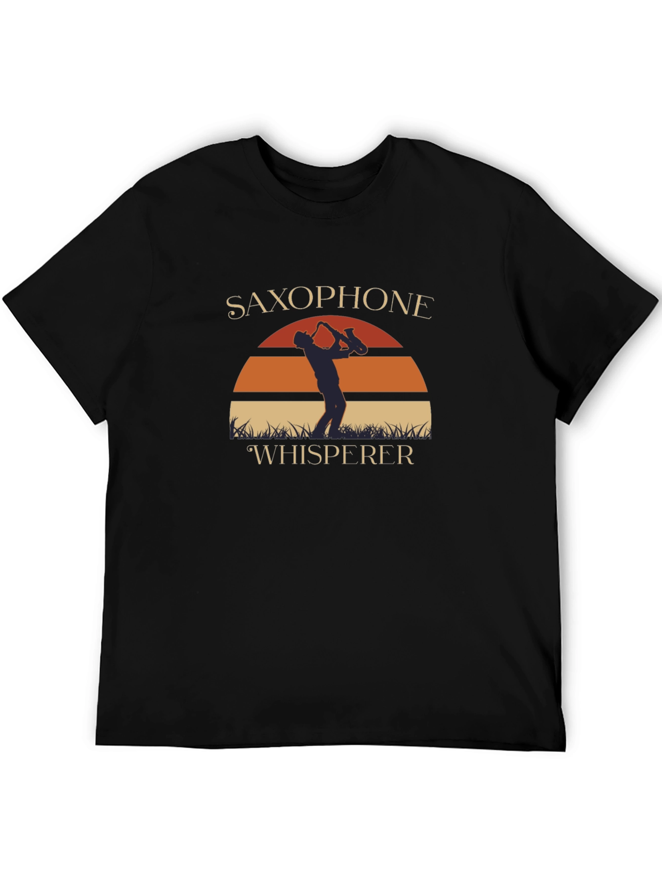 Black Saxophone Whisperer Graphic T-Shirt view 5