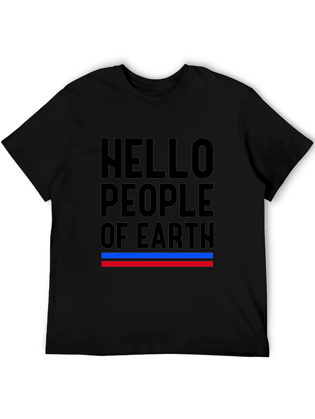 Black Hello People of Earth Graphic Tee view 5