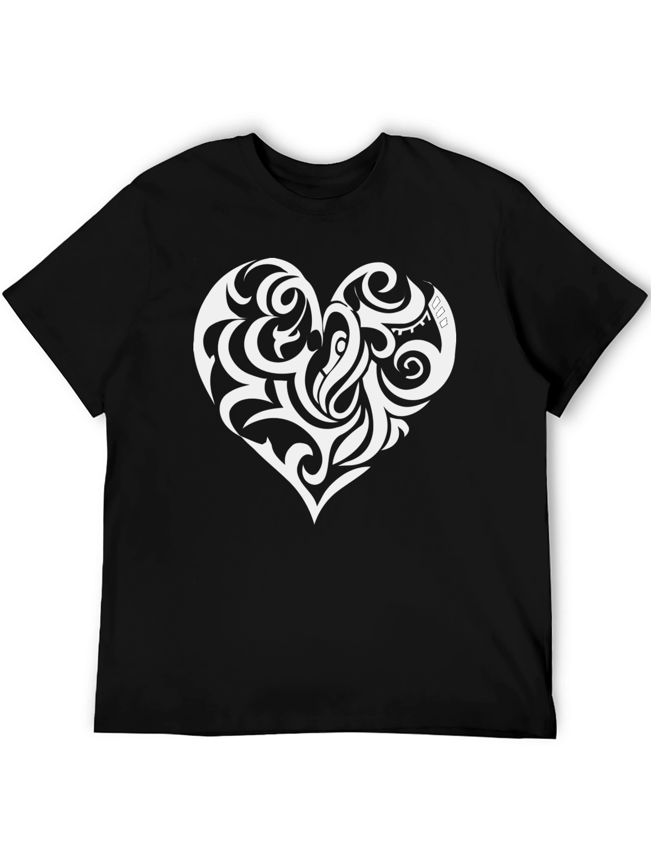 Black Tribal Heart Graphic Black T-Shirt view 5