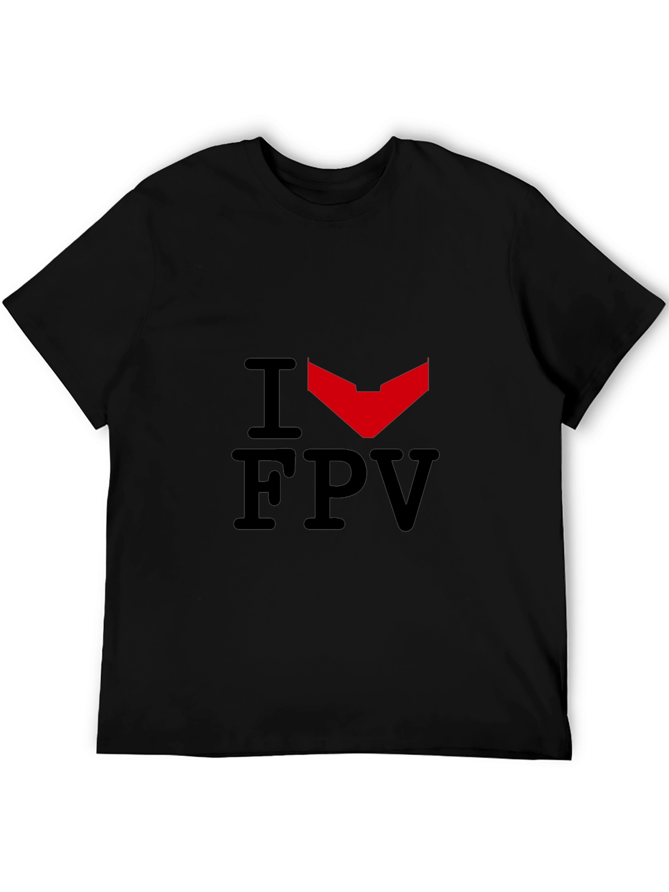 Black I Heart FPV Black Graphic Tee view 5