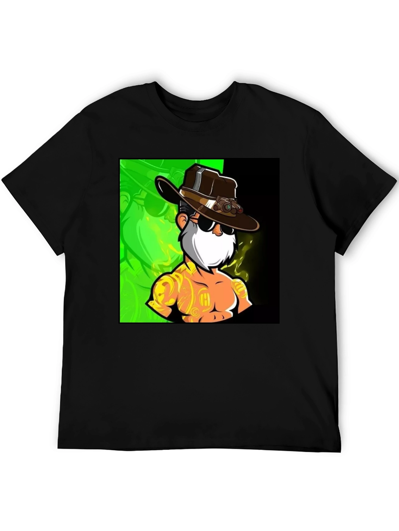 Black Cartoon Character Black T-Shirt view 5