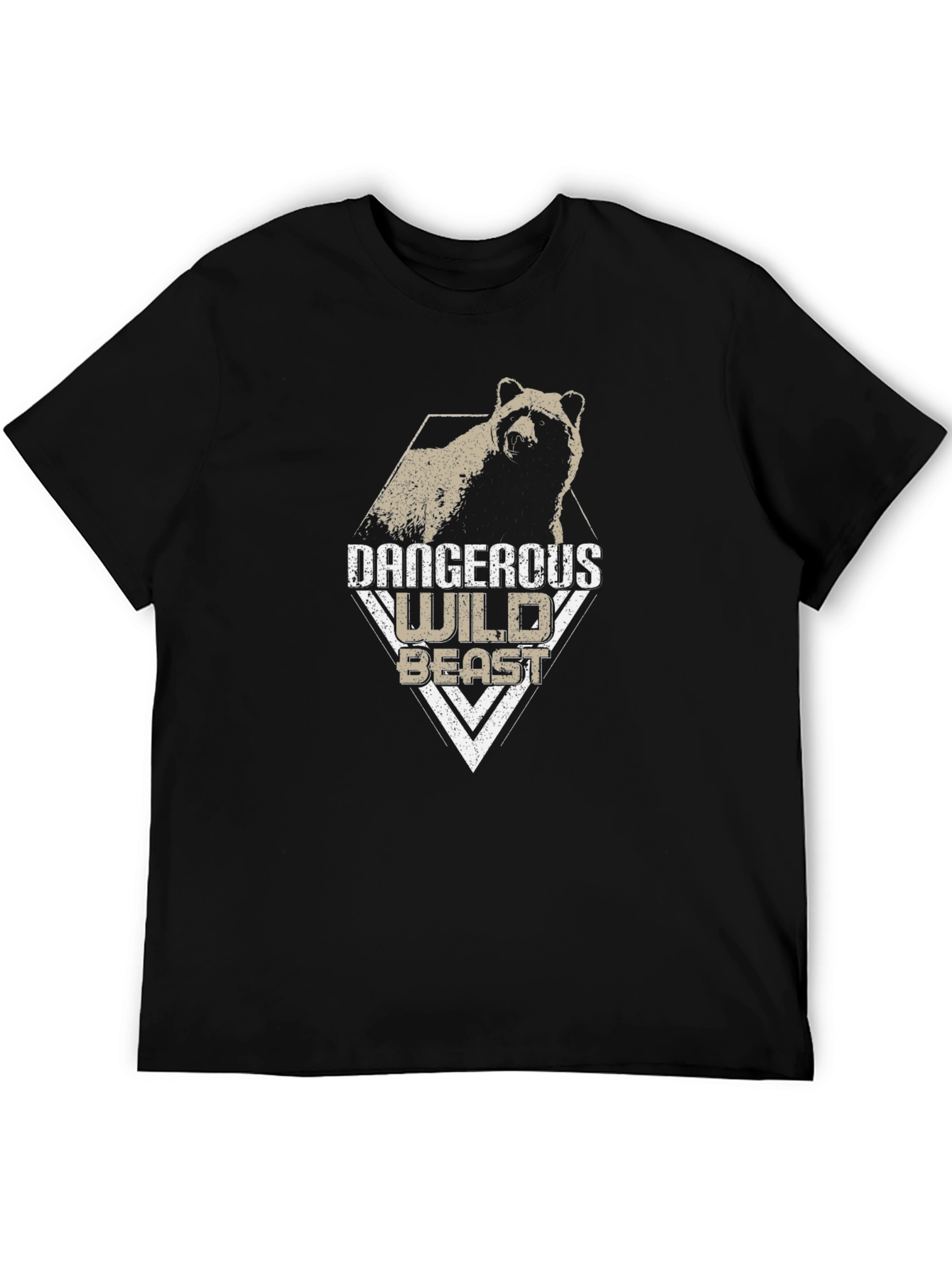 Black Dangerous Wild Beast Graphic Tee - Black view 5