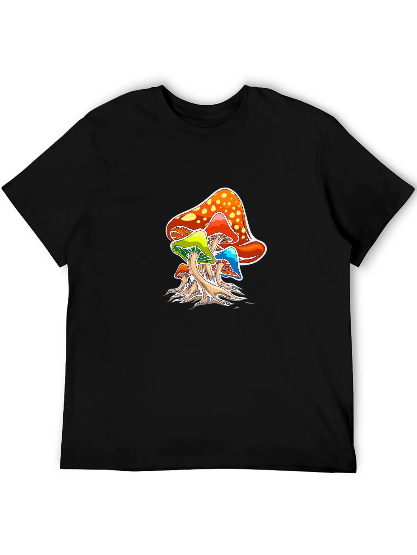 Black Psychedelic Mushroom Graphic Tee - Black view 5