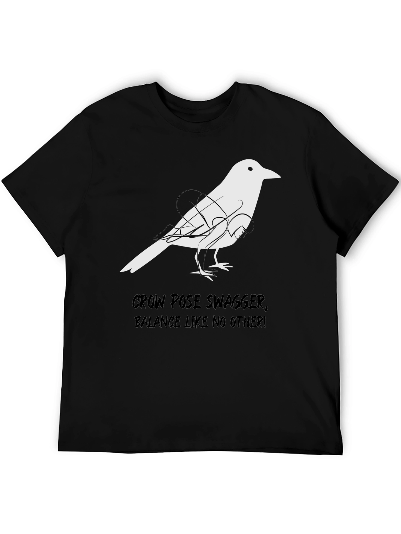 Black Crow Pose Swagger T-Shirt - Balance Like No Other view 5