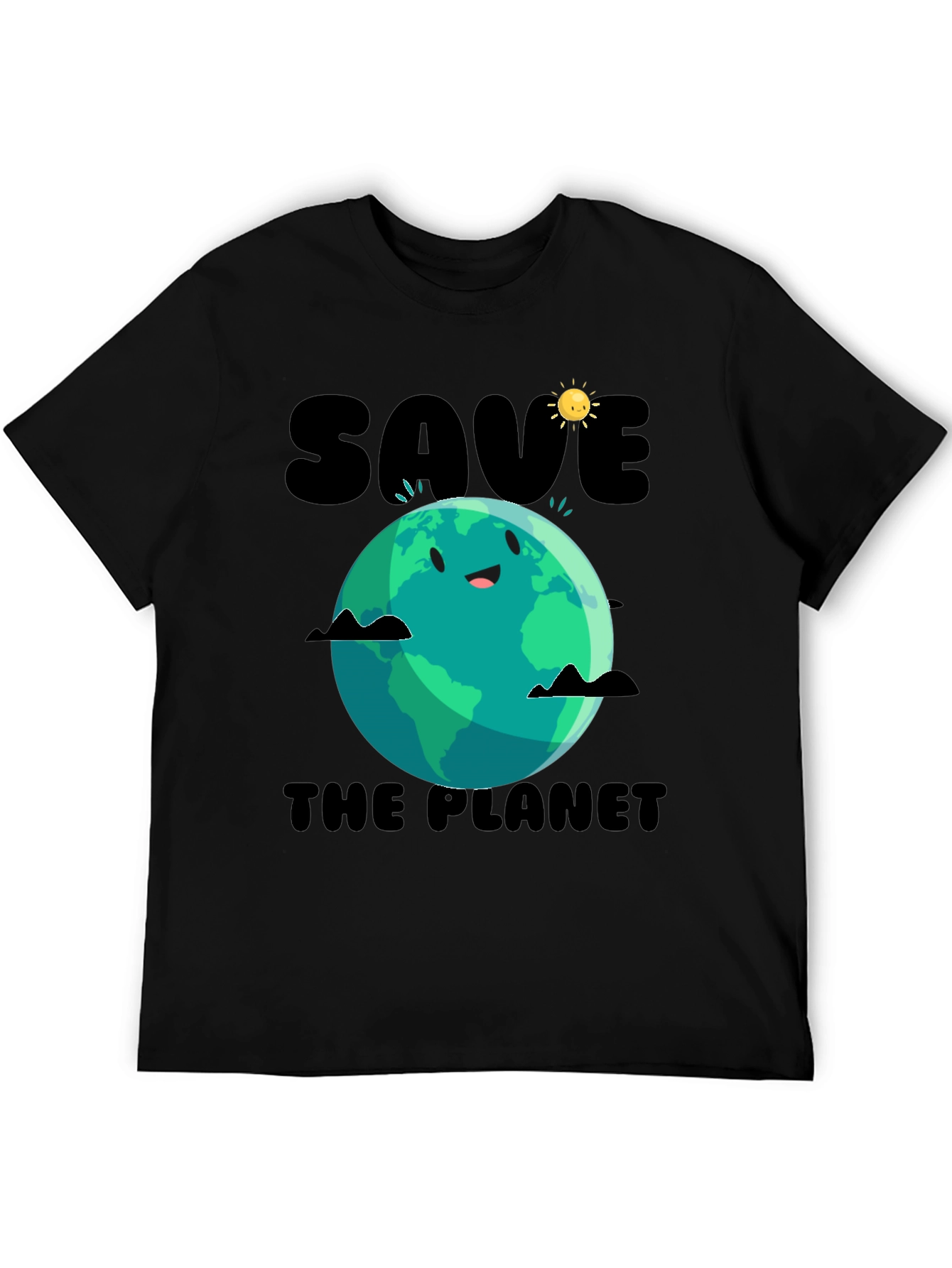 Black Save the Planet Graphic Tee - Earth Day view 5