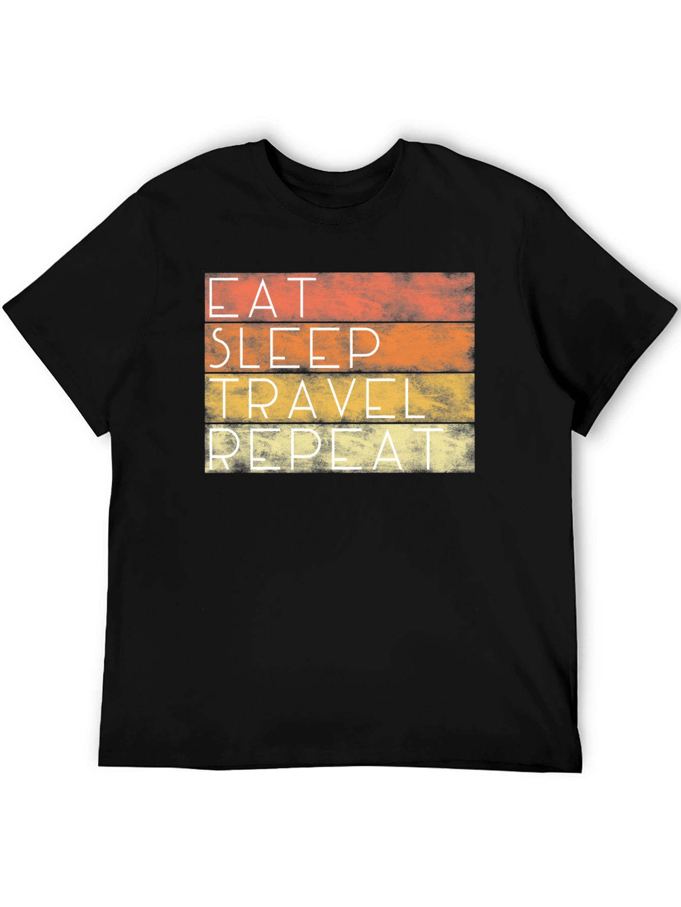 Black Eat Sleep Travel Repeat Graphic Tee view 5