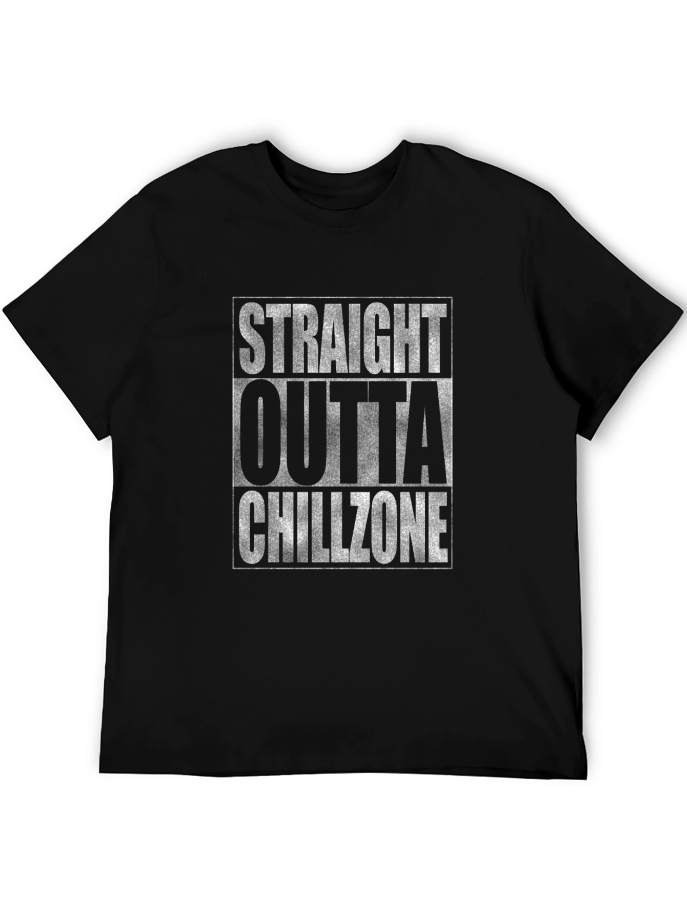 Black Straight Outta Chillzone Black Graphic Tee view 5
