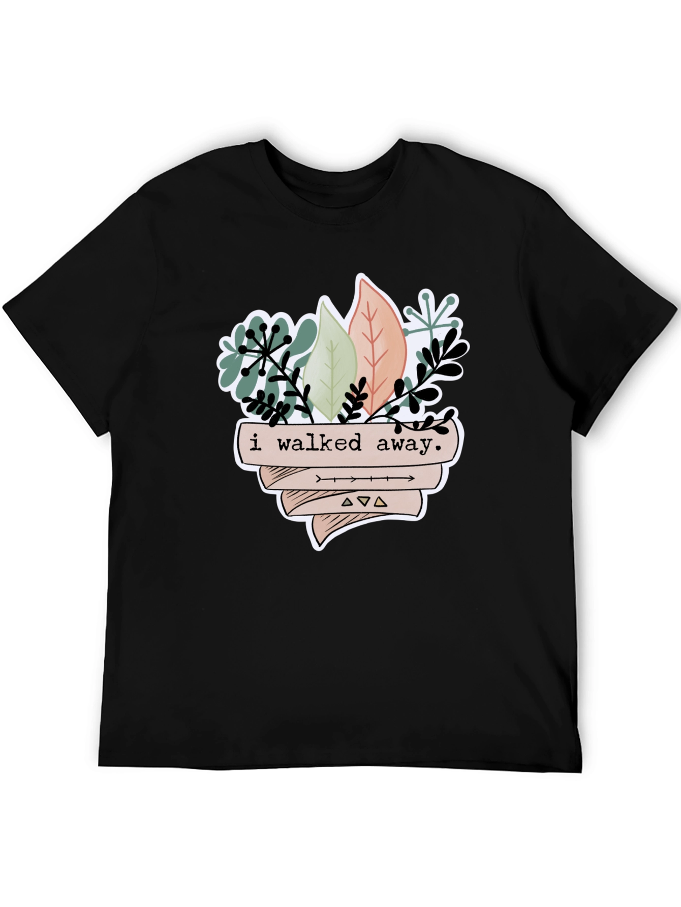 Black I Walked Away Plant Graphic Tee - Unisex view 5