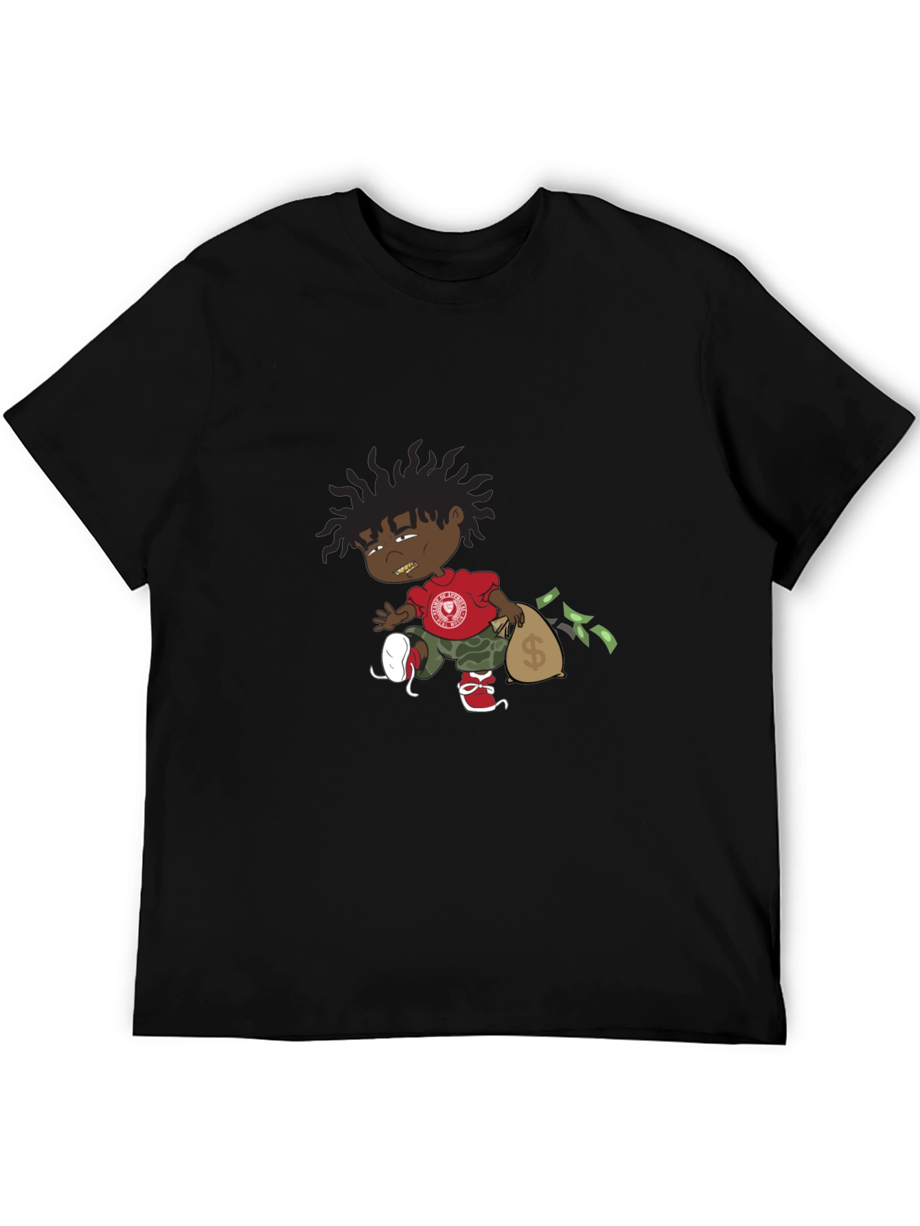 Black Cartoon Graphic Black T-Shirt view 5