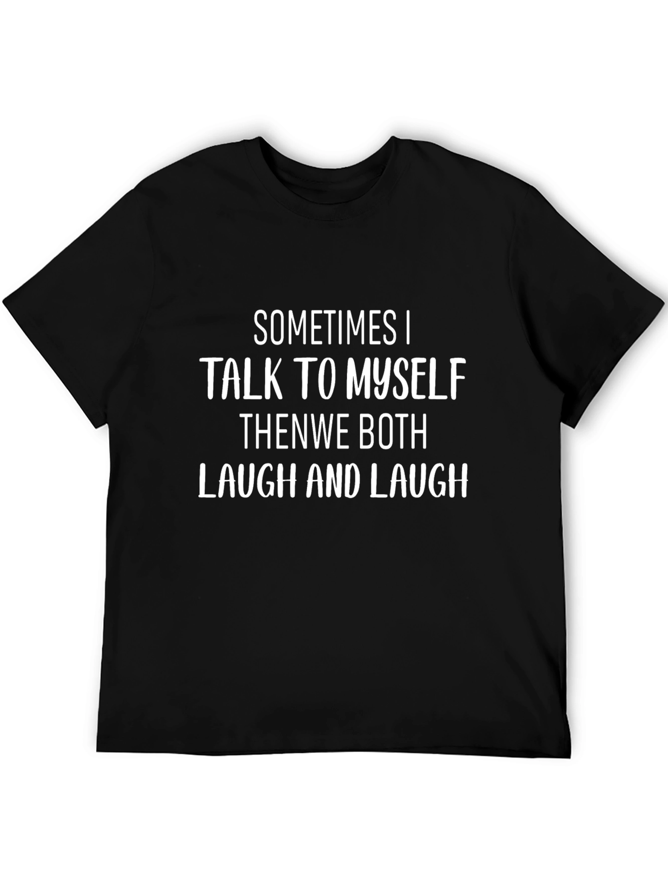 Black Funny "Talk To Myself" Graphic Tee view 5