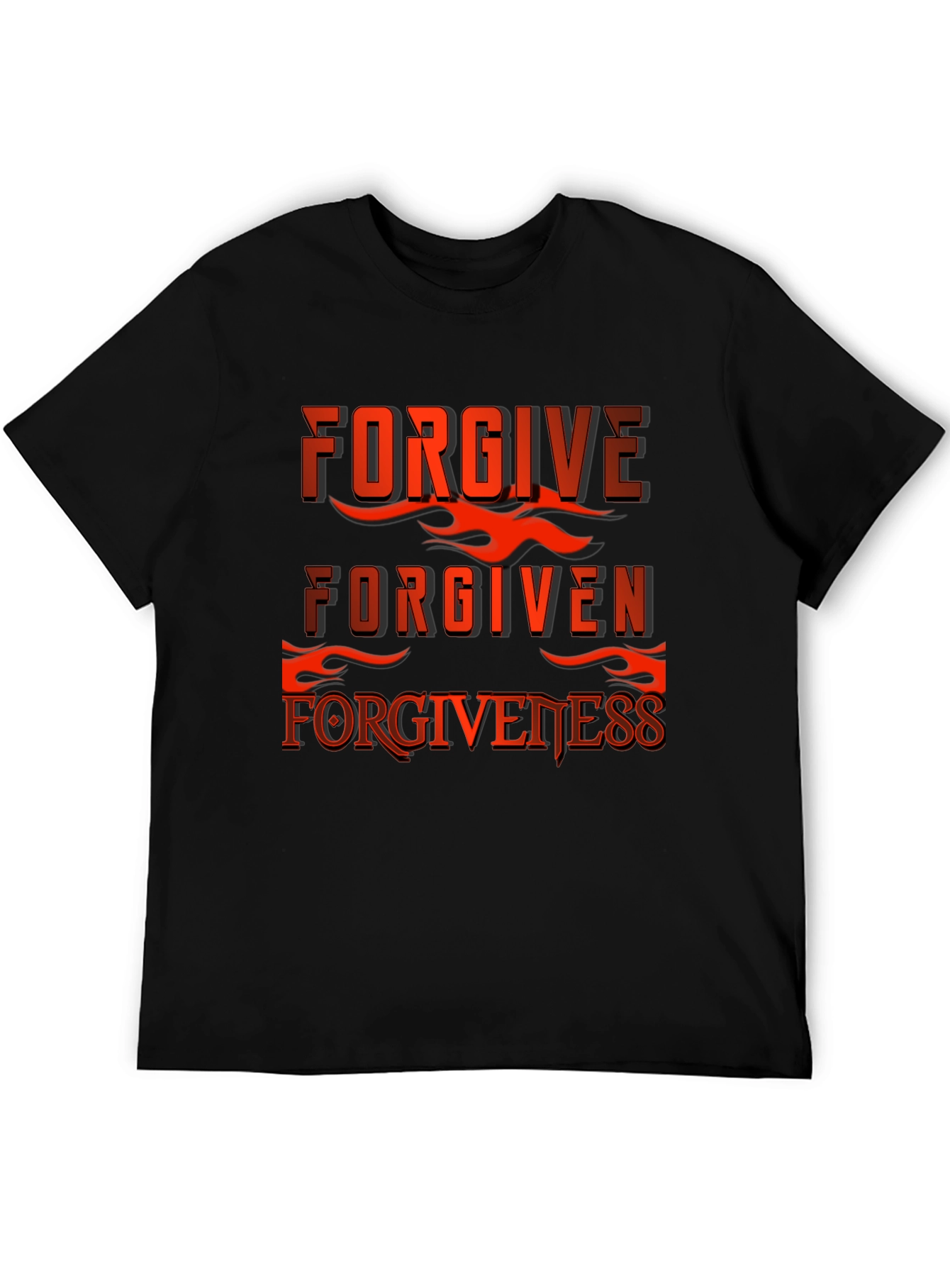 Black Forgive Forgiven Forgiveness Graphic T-Shirt view 5