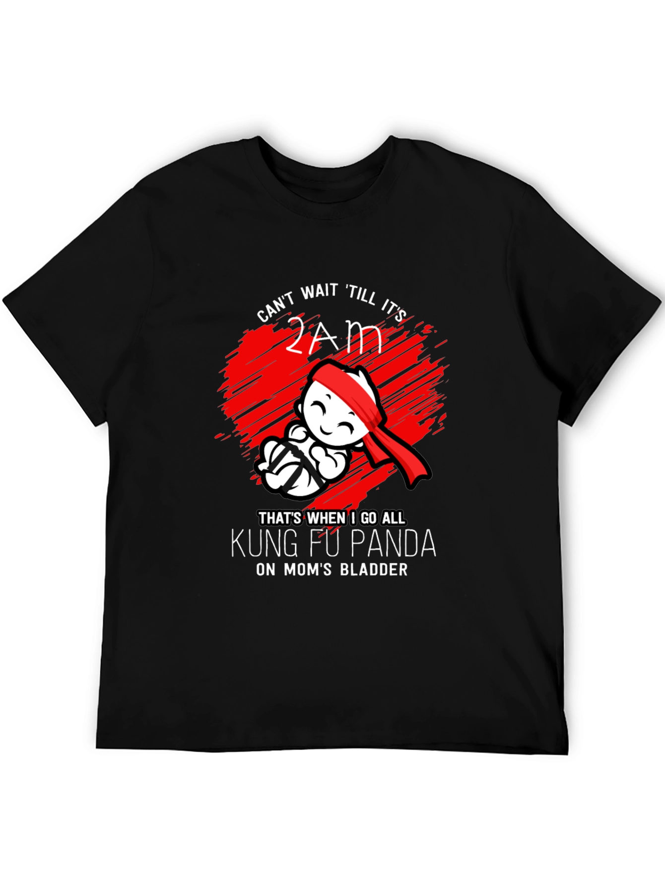 Black Kung Fu Panda Mom's Bladder Funny T-Shirt view 5